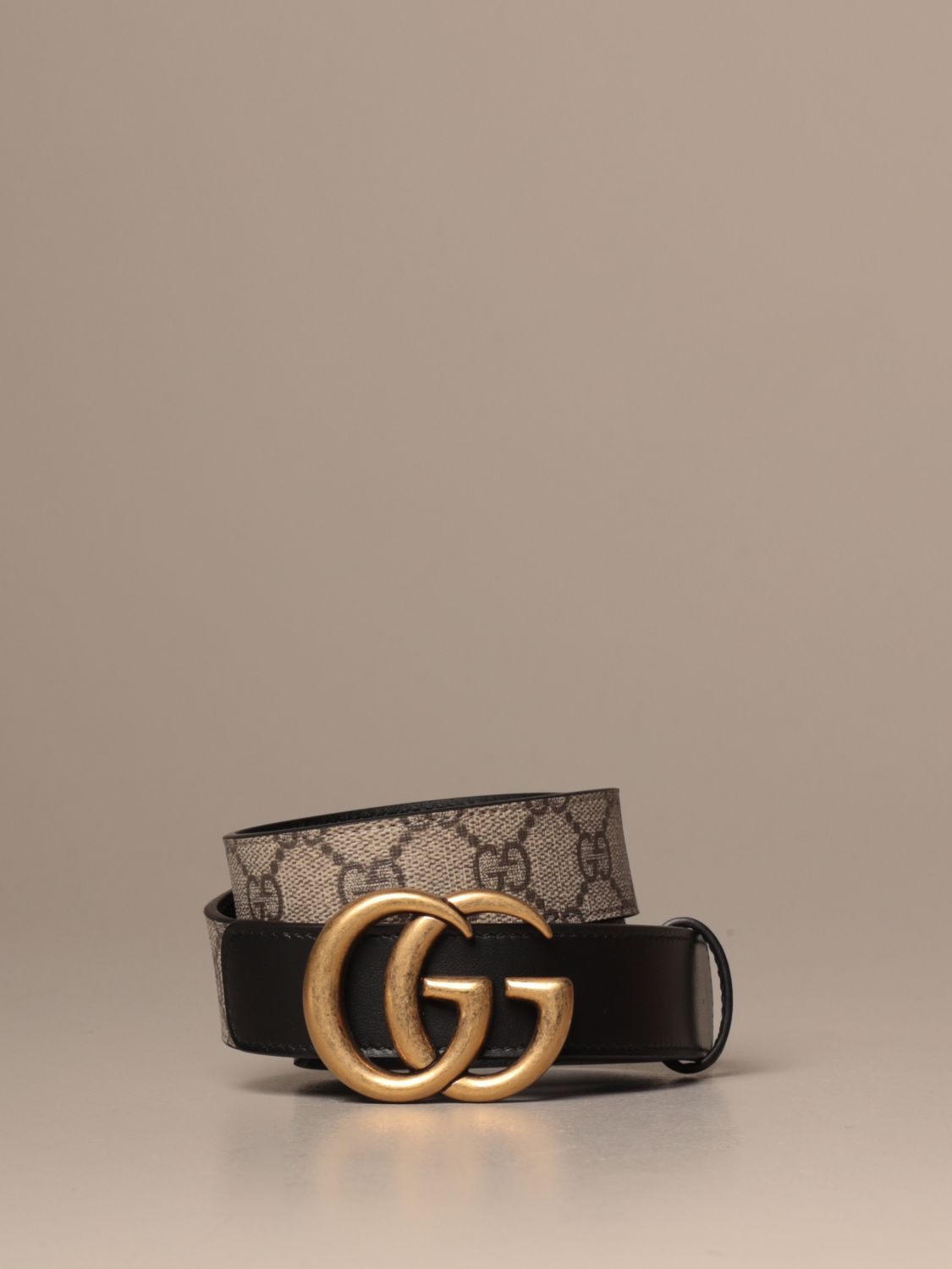 GUCCI: belt in GG Supreme fabric - Black