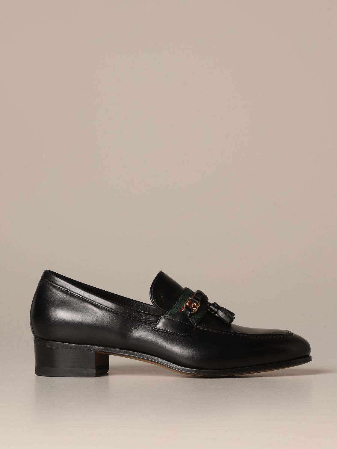 Gucci Paride loafer in leather with Web 