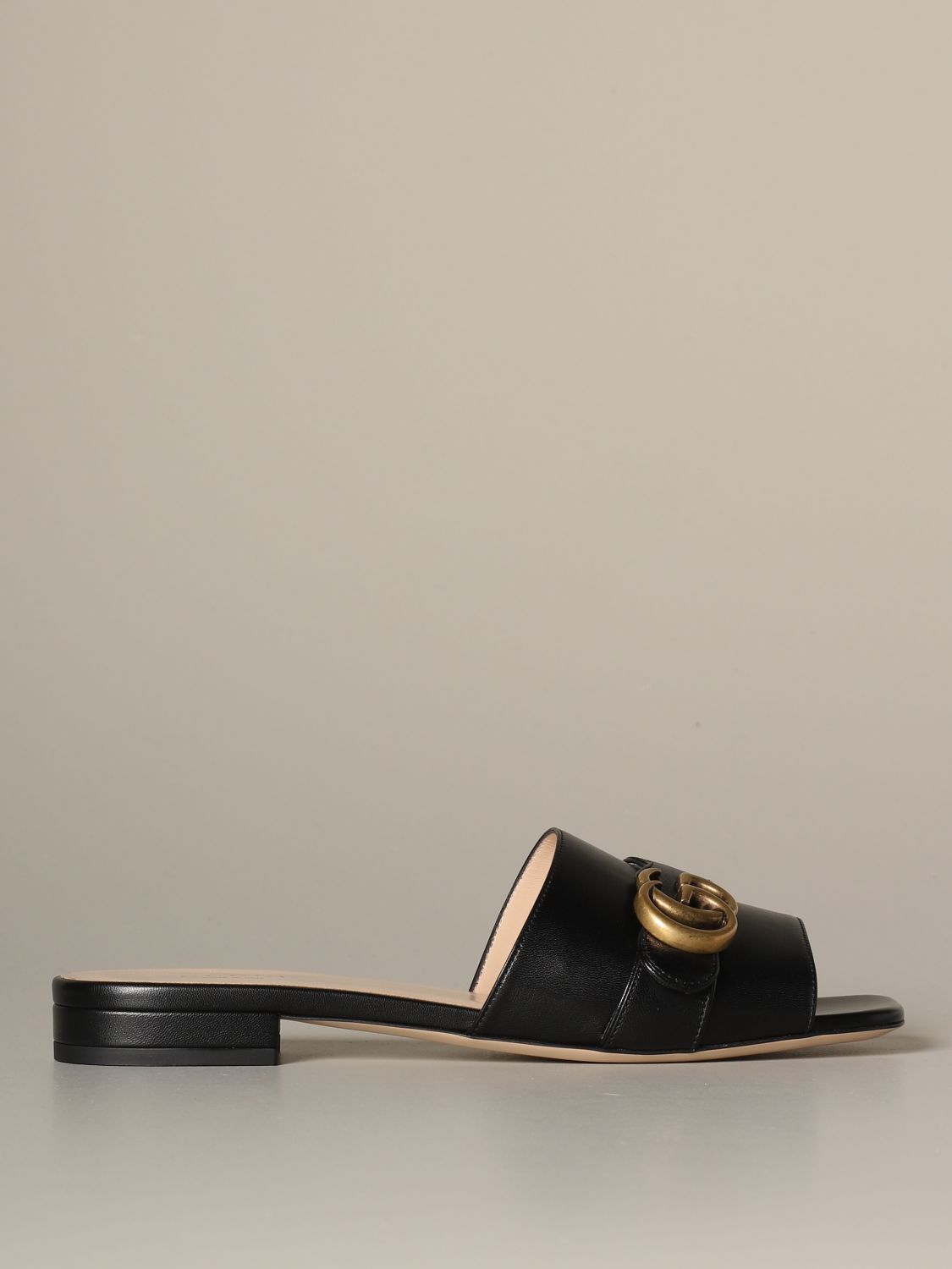 gucci black sandals flat