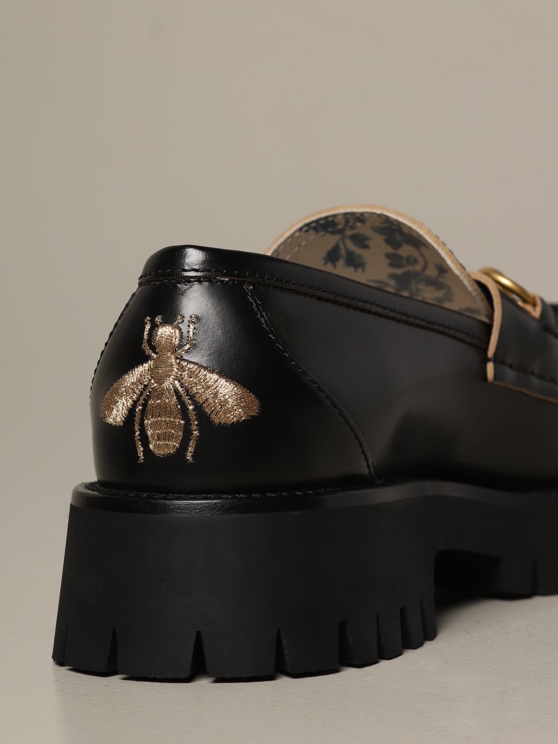 GUCCI: Harald moccasins in brushed leather with rubber sole | Loafers ...