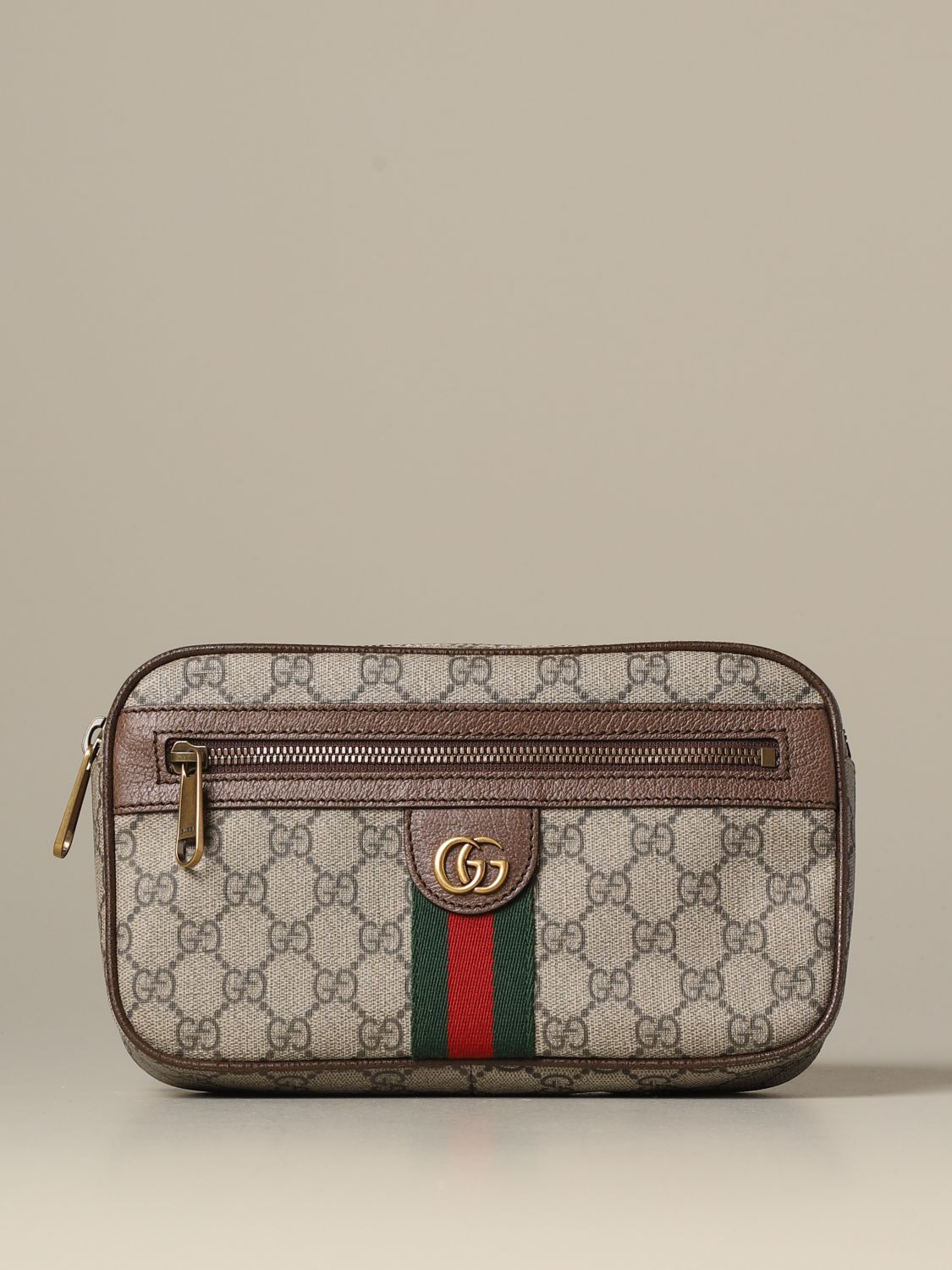 GUCCI: Ophidia GG Supreme belt bag with Web band - Beige
