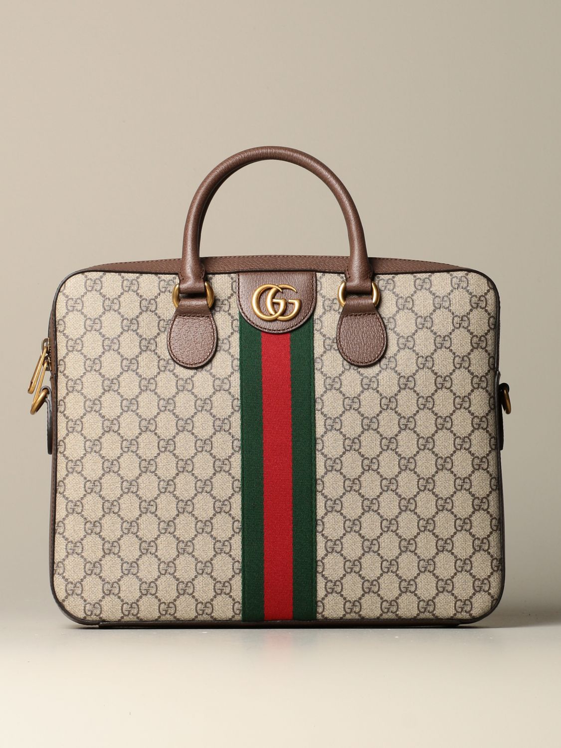 GUCCI: Ophidia GG Supreme briefcase bag - Beige