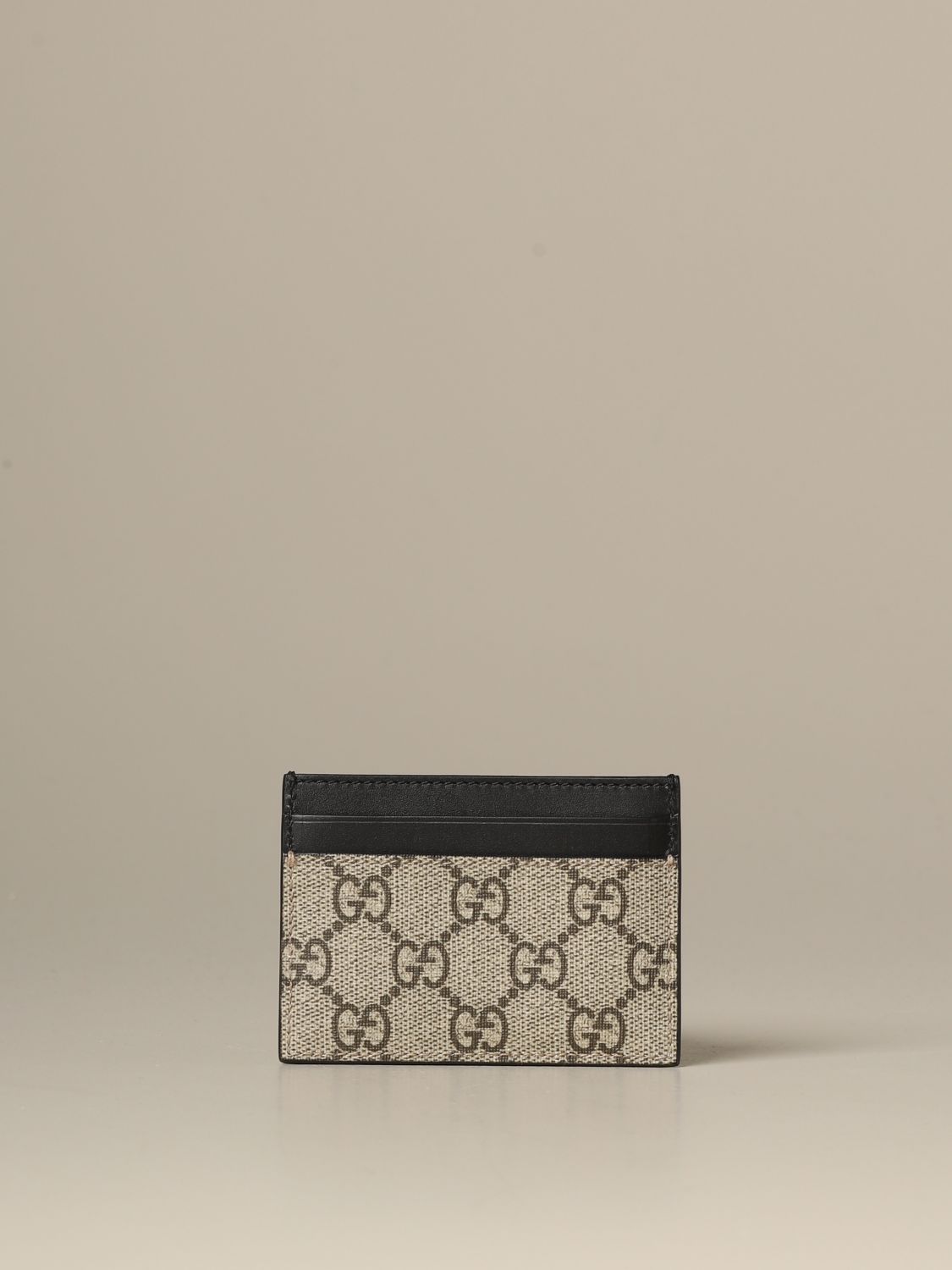 GUCCI: Bestery credit card holder with bee print - Beige | Gucci wallet K5T1N online on GIGLIO.COM