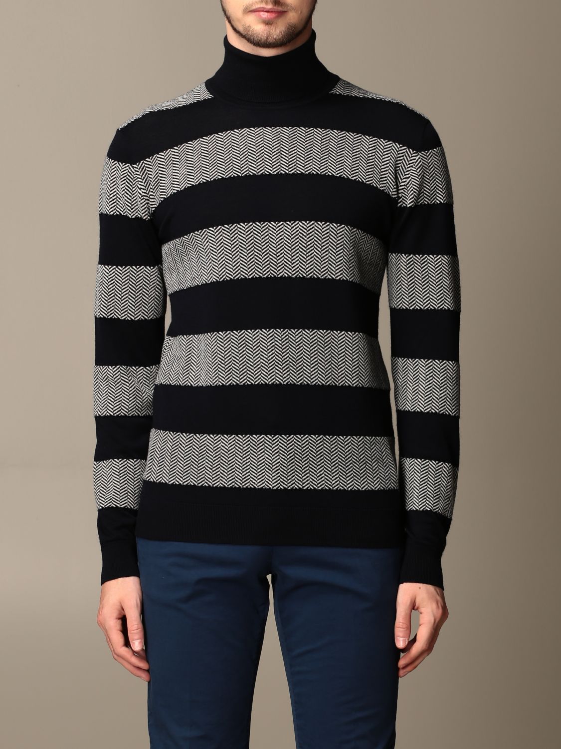 Giorgio Armani Outlet: turtleneck in cashmere and virgin wool with ...