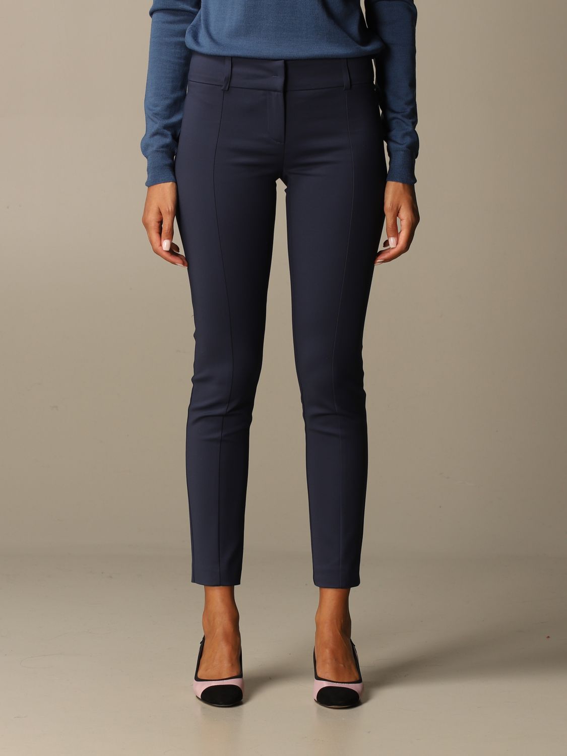 women's navy skinny fit trousers