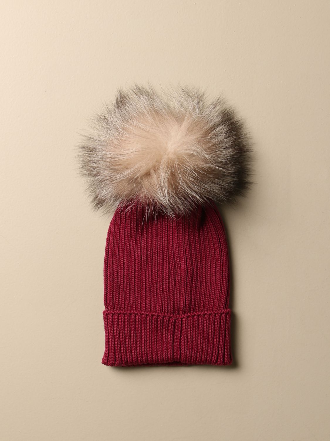 MONCLER: Hat girl kids - Red Purple 