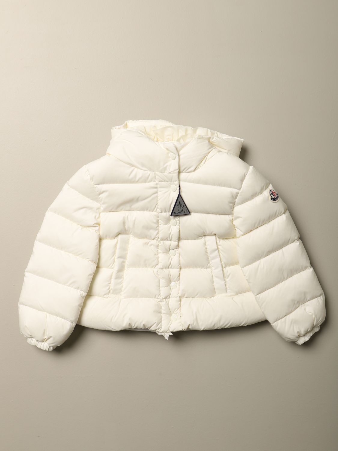 cream moncler coat