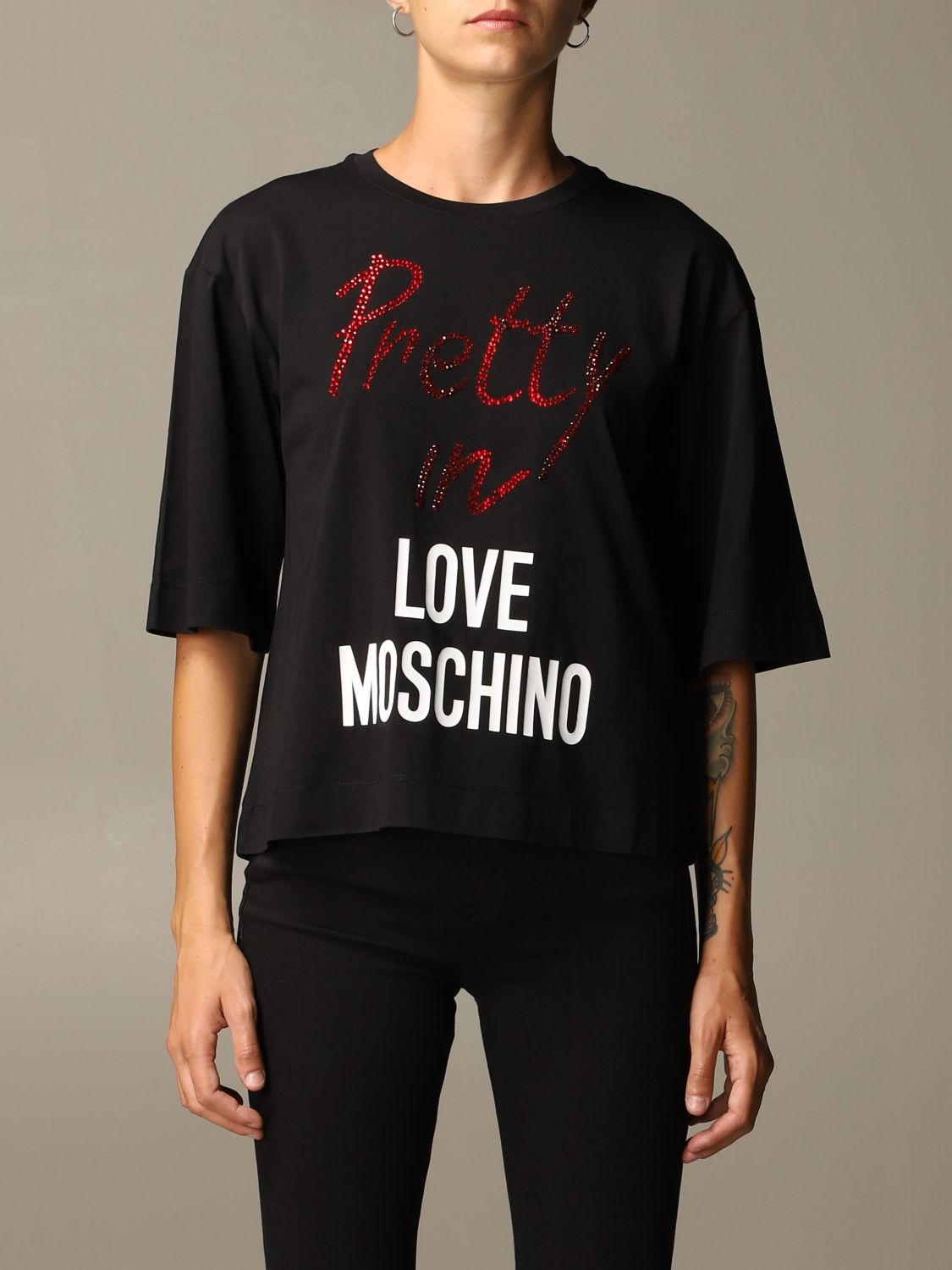 LOVE MOSCHINO: cotton T-shirt with 