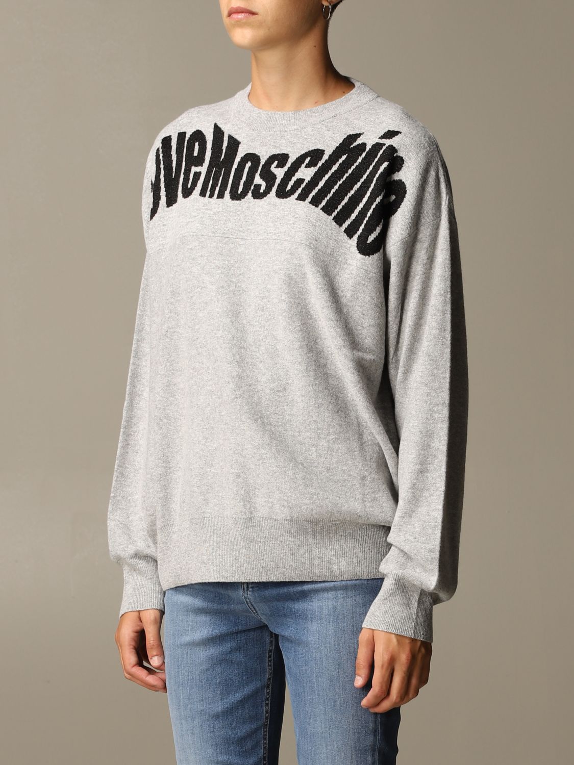 Love Moschino Outlet: jumper for women - Grey | Love Moschino jumper ...