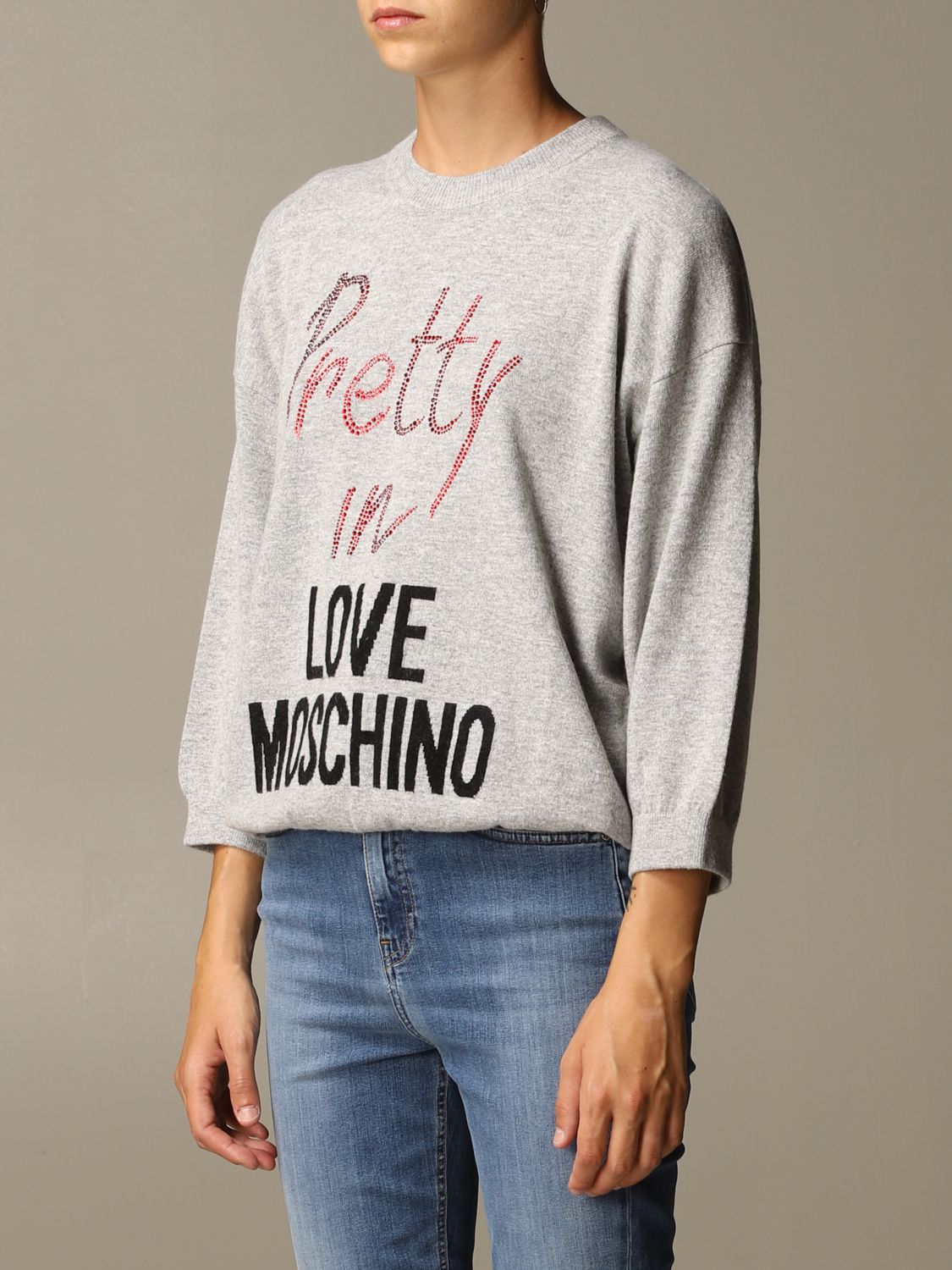 grey moschino jumper
