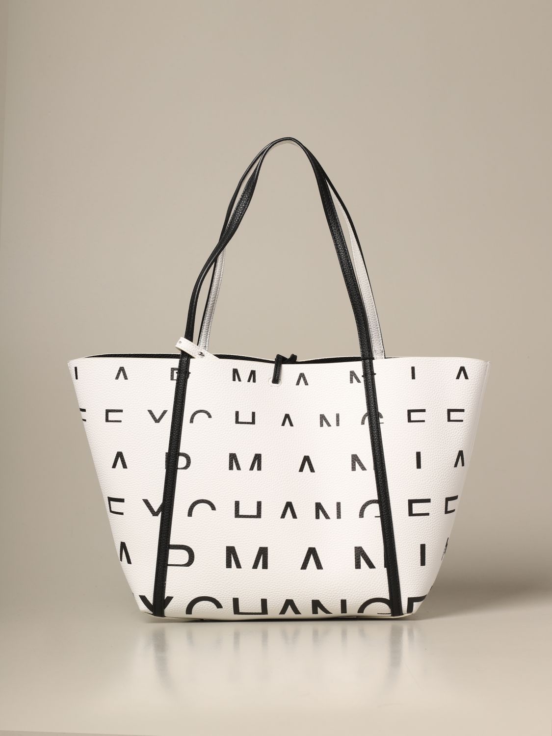 ARMANI EXCHANGE: handbag in textured synthetic leather - White | Armani ...