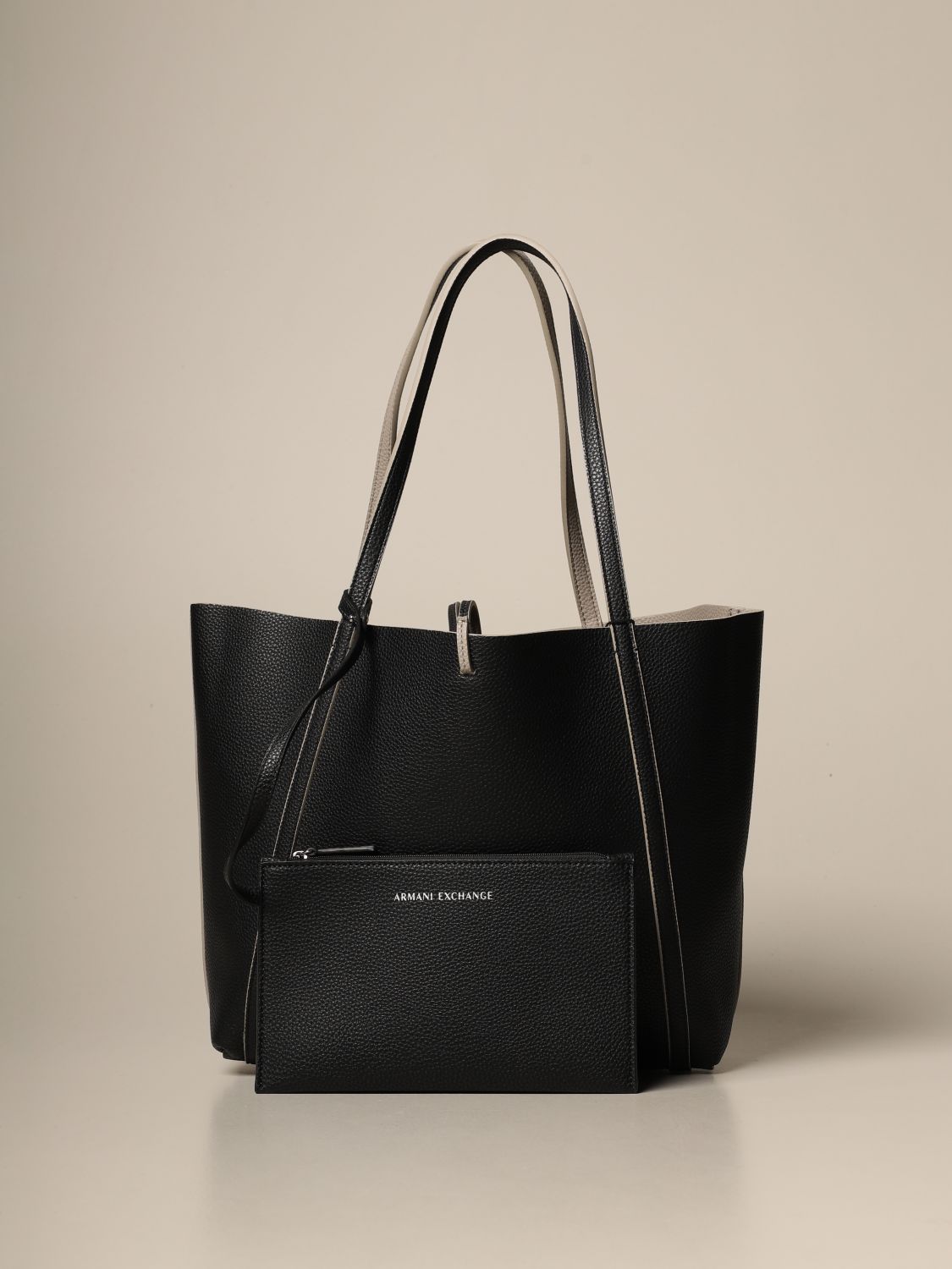 ARMANI EXCHANGE: reversible shoulder bag in synthetic textured leather ...