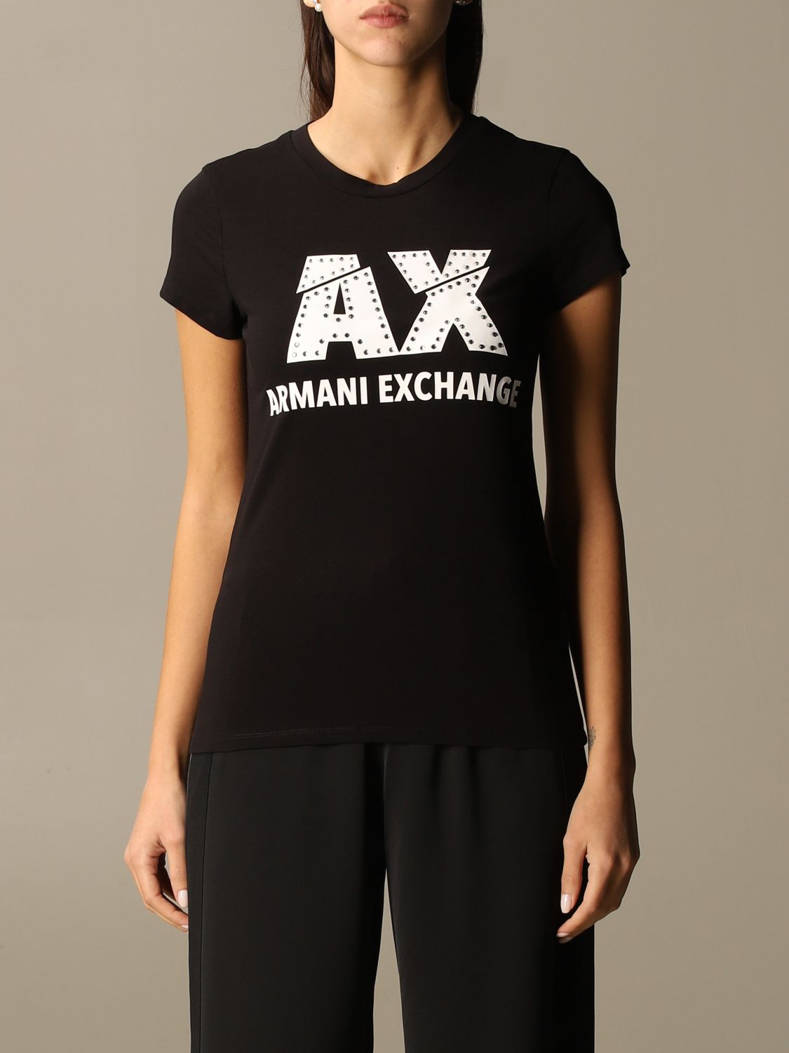 Outlet de Armani Exchange: Camiseta para mujer, Negro | Camiseta Armani  Exchange 8NYT86 Y8C7Z en línea en 