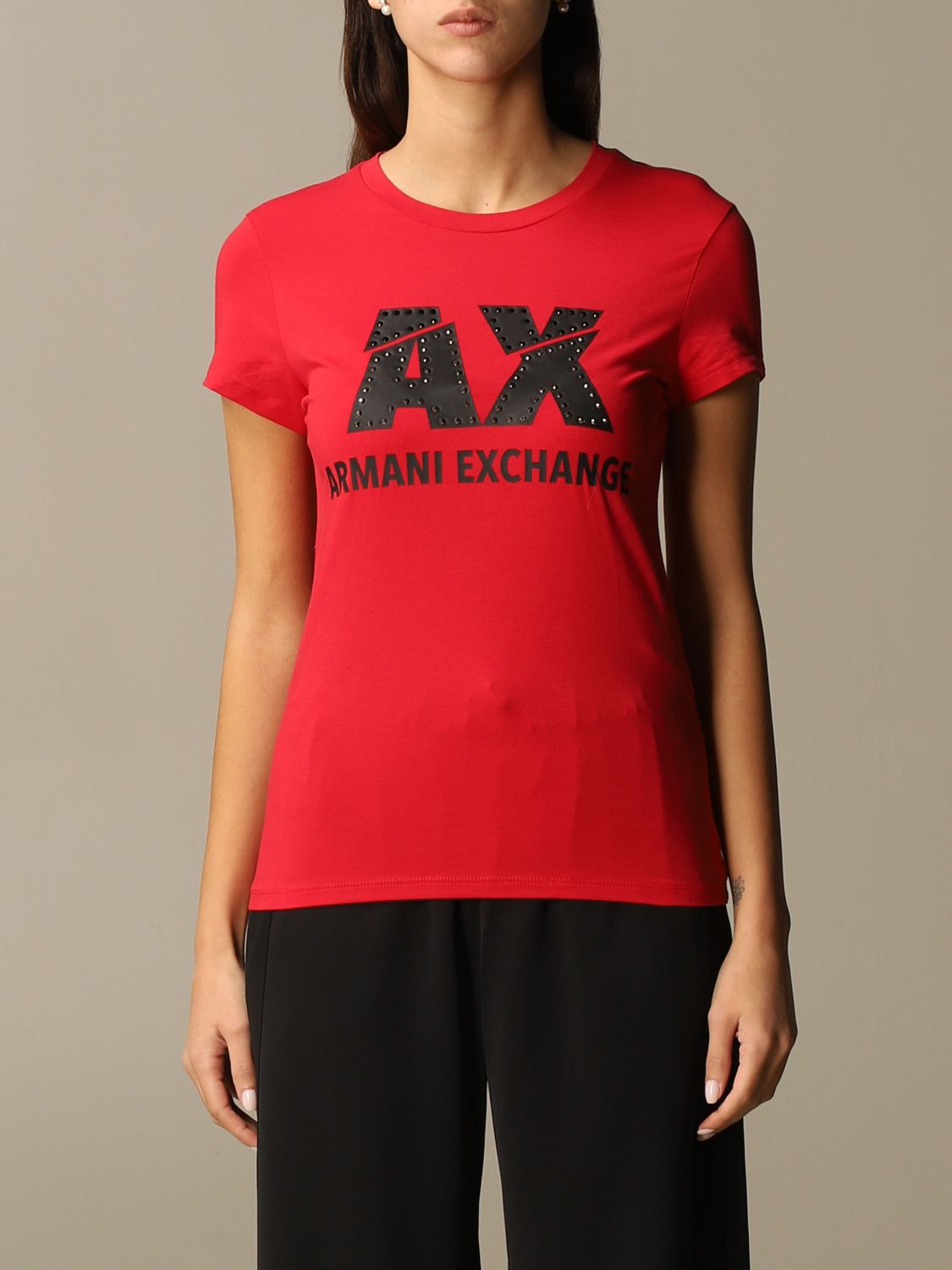 Armani Exchange Outlet: t-shirt for women - Red | Armani Exchange t-shirt  8NYT86 Y8C7Z online on 