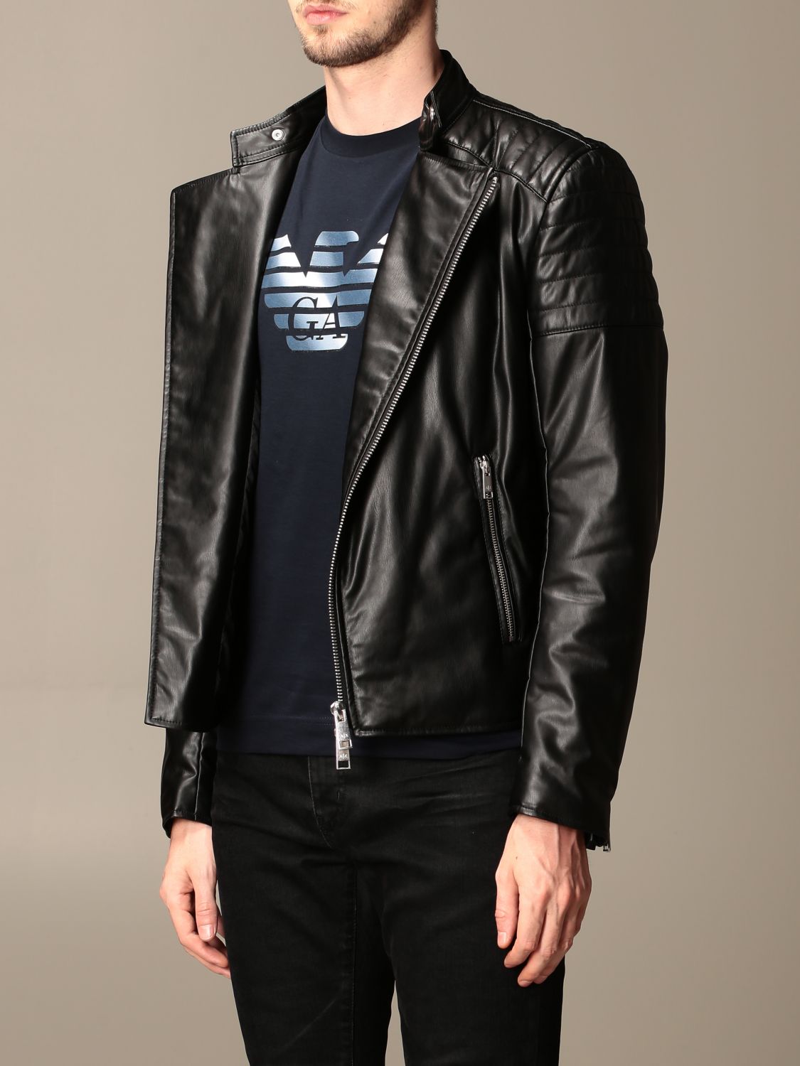 Jacket Armani Exchange: Armani Exchange synthetic leather jacket with zip black 3
