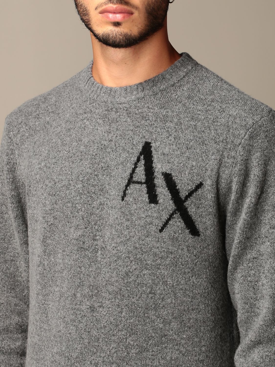 Sweater Armani Exchange: Armani Exchange wool blend pullover grey 3