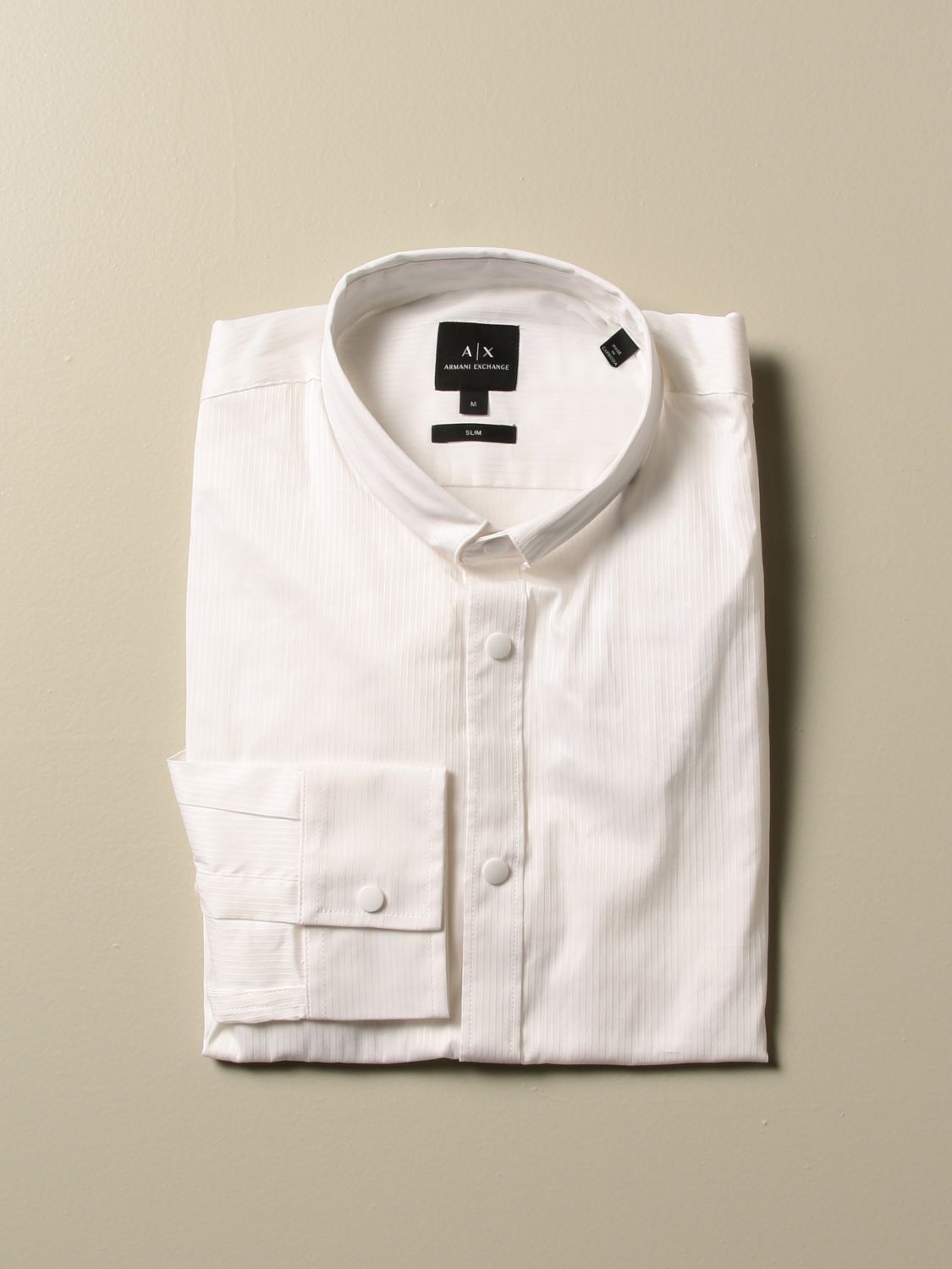 Shirt Armani Exchange: Armani Exchange cotton blend shirt with narrow Italian collar white 1