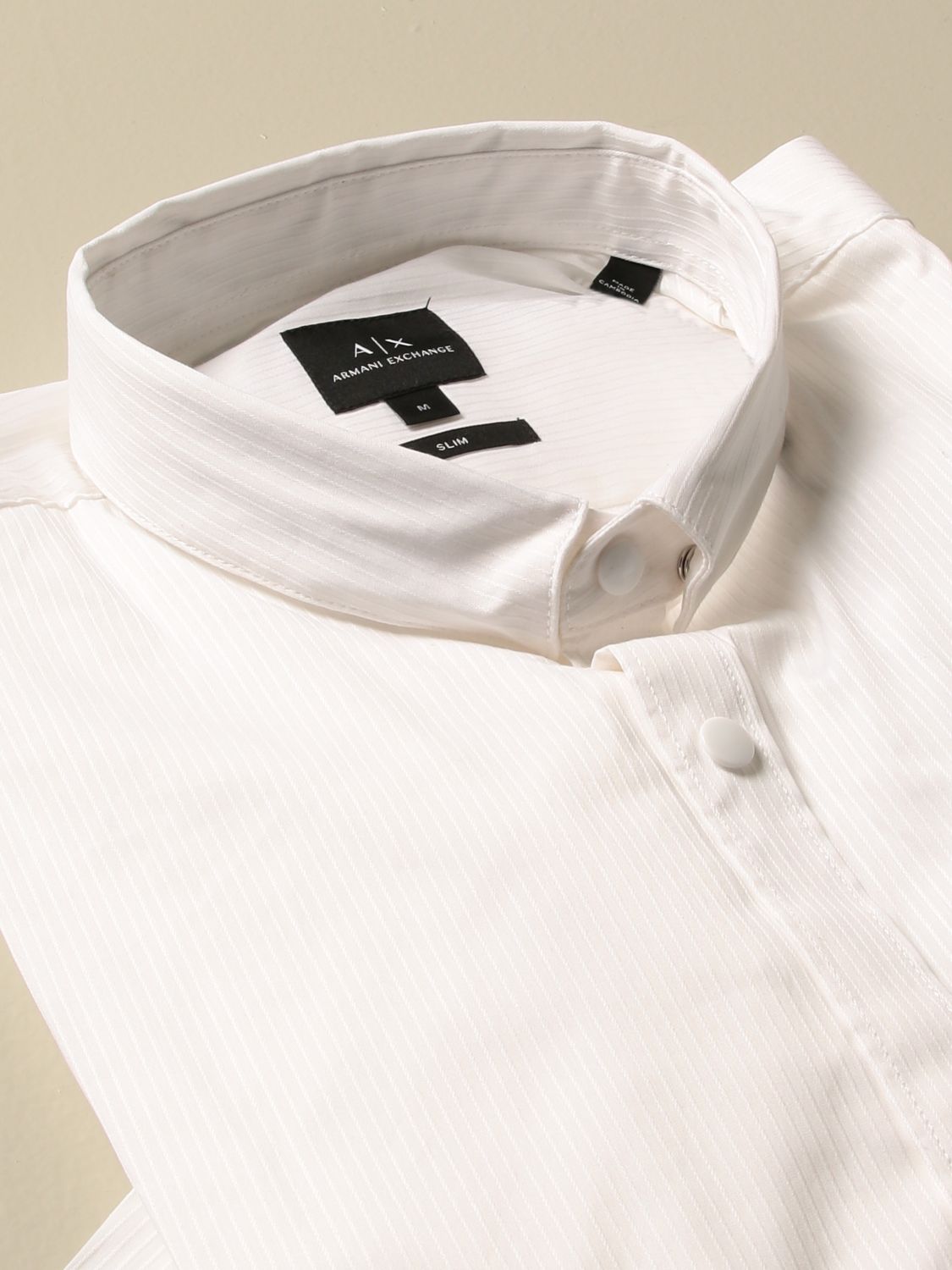 Shirt Armani Exchange: Armani Exchange cotton blend shirt with narrow Italian collar white 2