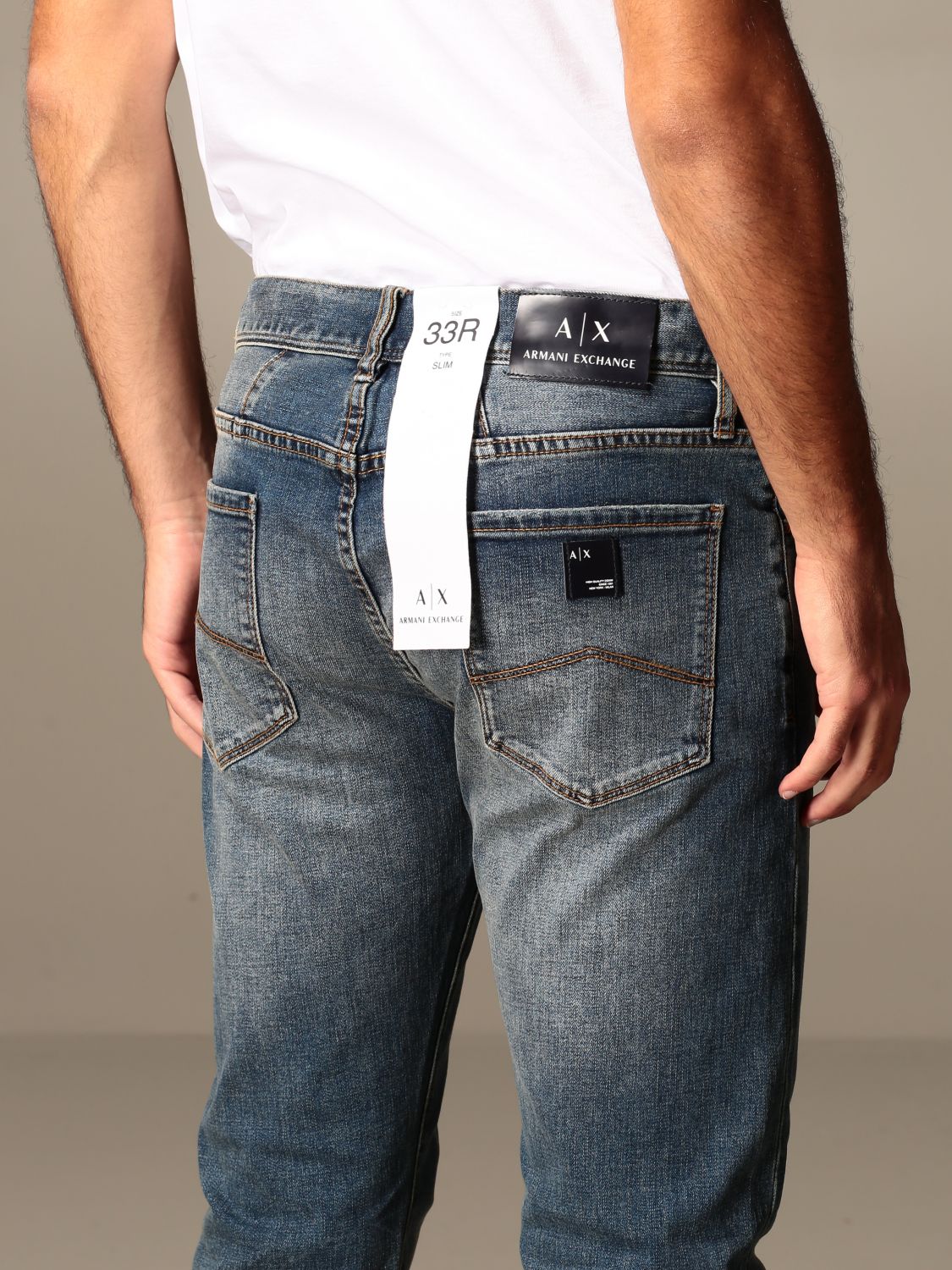 Senatet Sindsro overskydende Armani Exchange Outlet: jeans in stretch denim with tears | Jeans Armani  Exchange Men Denim | Jeans Armani Exchange 6HZJ13 Z1KRZ GIGLIO.COM