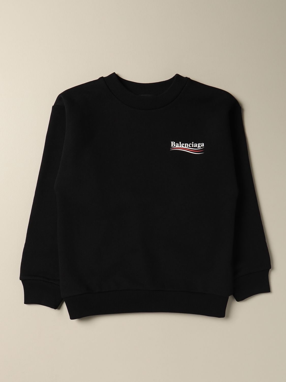 BALENCIAGA: Political Campaign crewneck cotton sweatshirt - Black ...