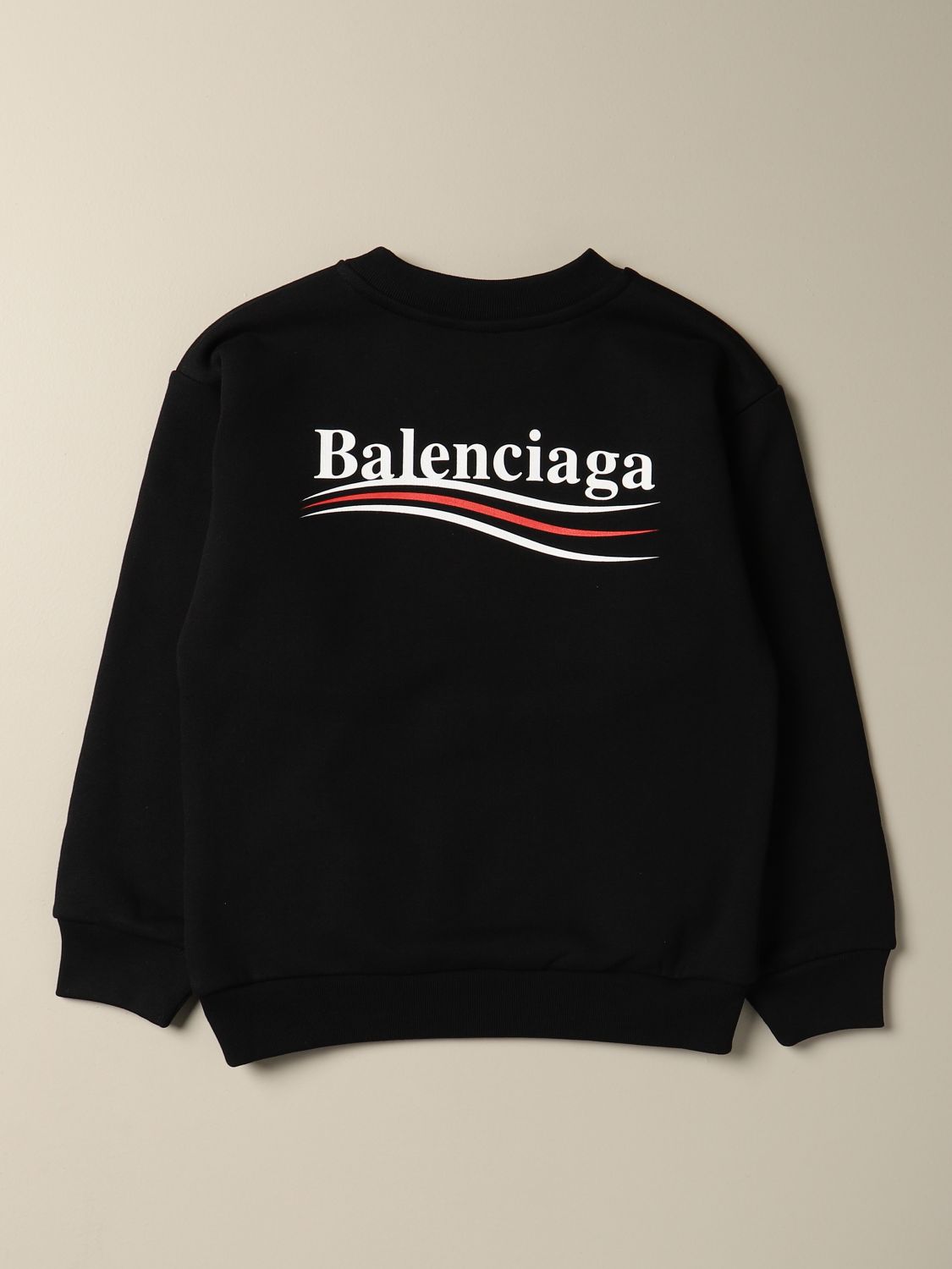 BALENCIAGA: Political Campaign crewneck cotton sweatshirt - Black ...