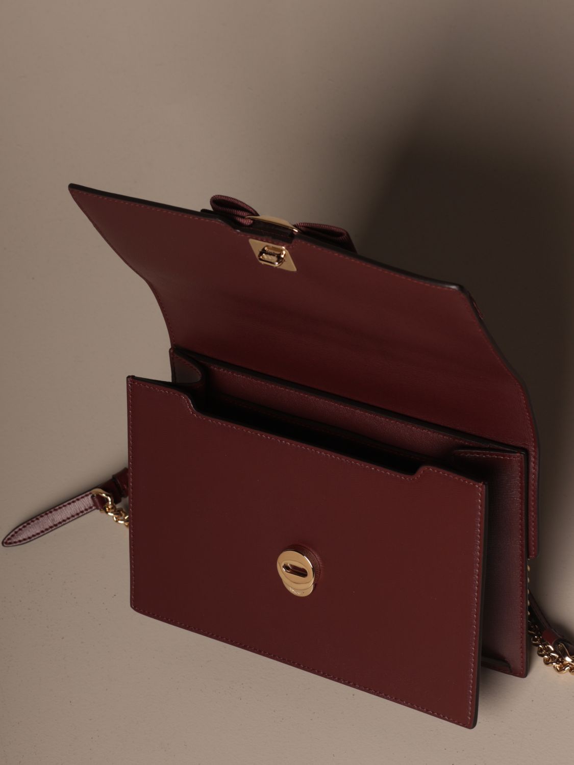 SALVATORE FERRAGAMO: leather bag with Vara bow | Shoulder Bag Salvatore ...