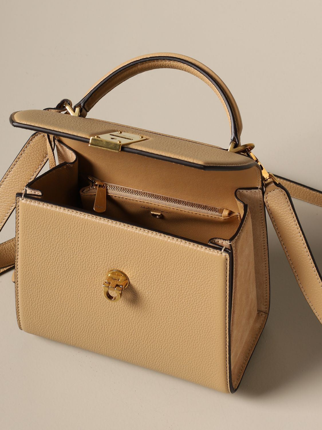 salvatore ferragamo beige bag