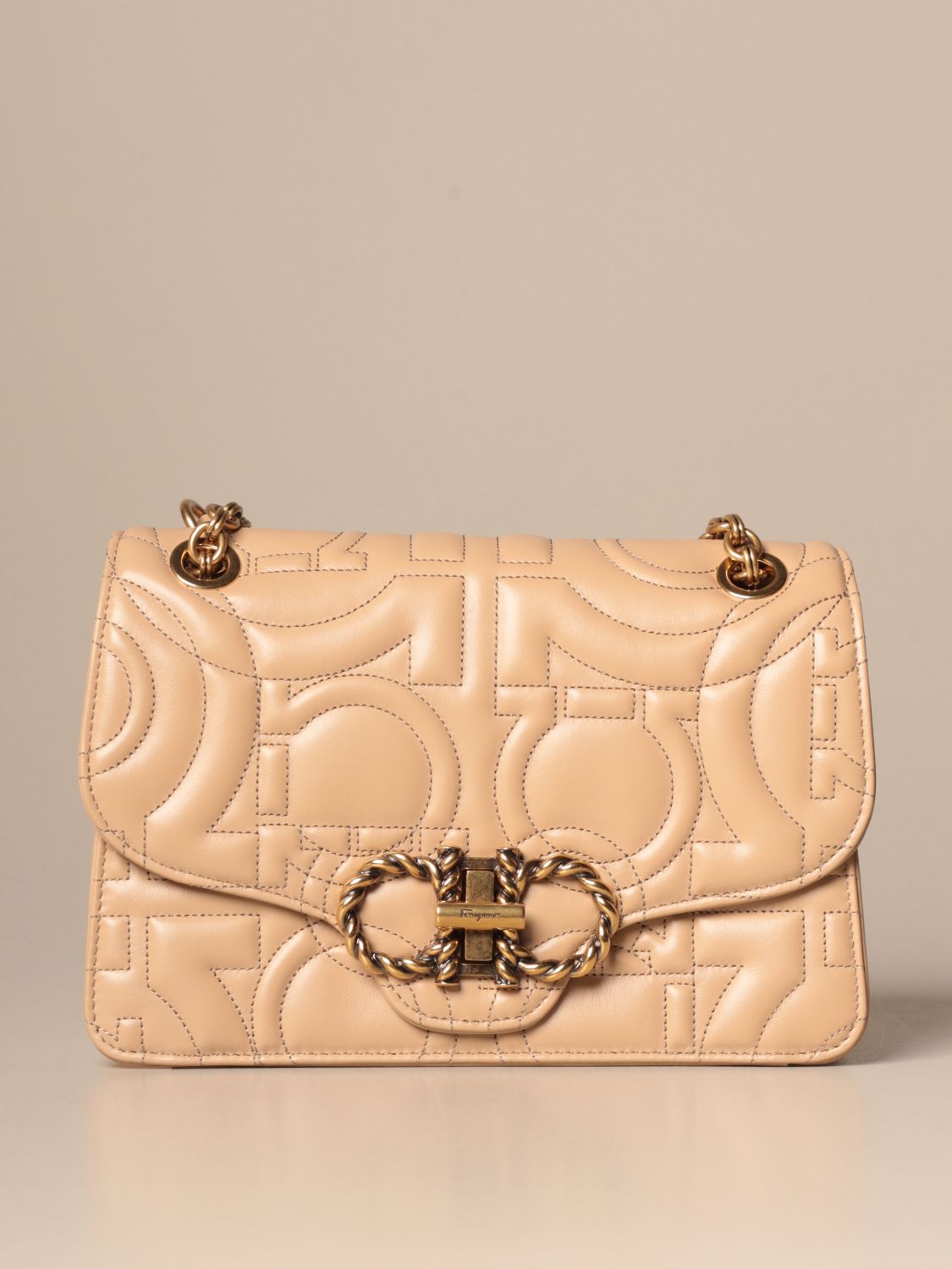 ferragamo beige bag