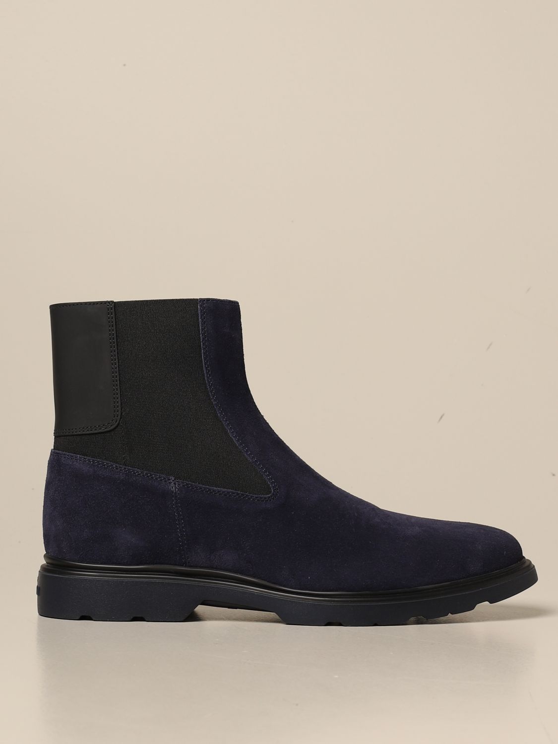 Hogan Outlet: H393 Chelsea boot in suede - Blue | Hogan boots ...