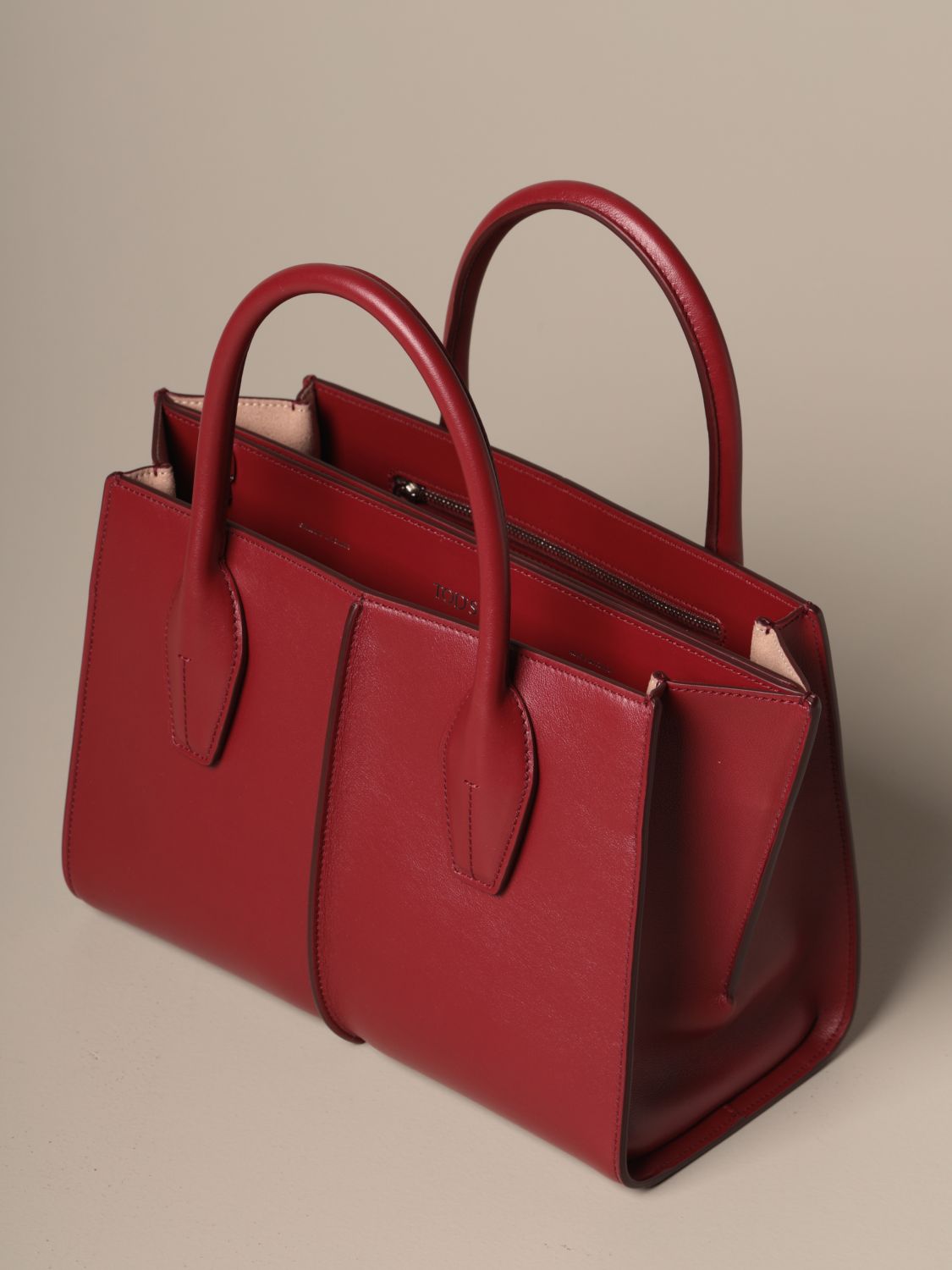 Tods Outlet: Tod's Lee shopping bag in leather with shoulder strap | Tote  Bags Tods Women Red | Tote Bags Tods XBWAONA0200RORR610 GIGLIO.COM