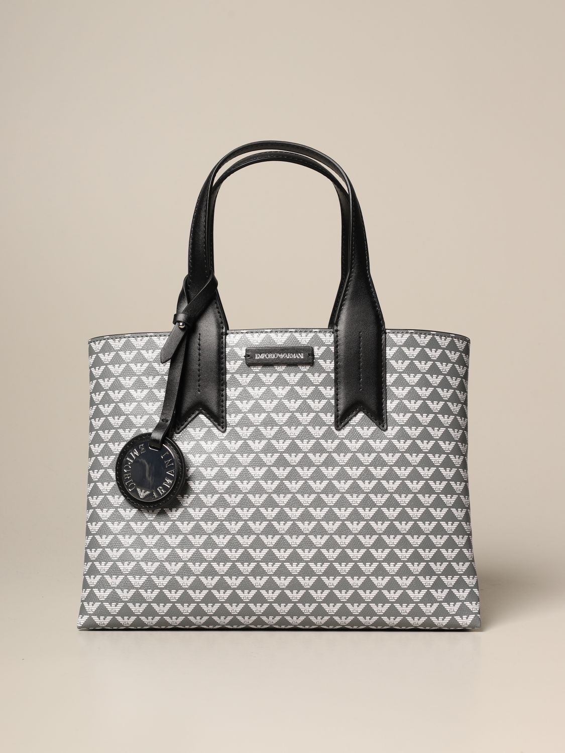 Egern lindring Udelukke Emporio Armani Outlet: handbag with all over logo | Tote Bags Emporio Armani  Women Grey | Tote Bags Emporio Armani Y3D153 YFG5E GIGLIO.COM
