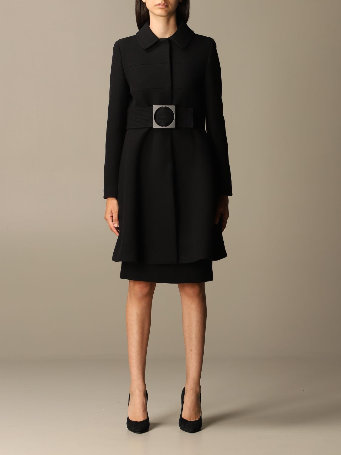Emporio Armani Outlet: coat for women - Black | Emporio Armani coat ...