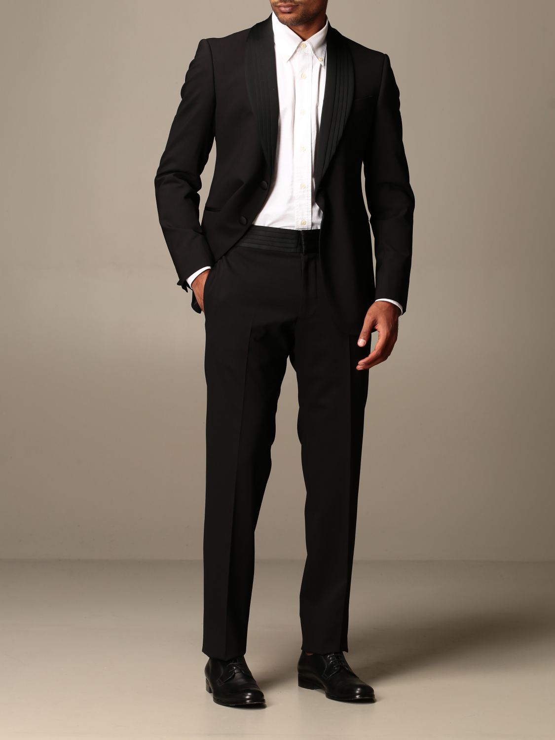 Emporio Armani Outlet: tuxedo suit drop 7 - Black | Emporio Armani suit  91VMTJ 01506 online on 