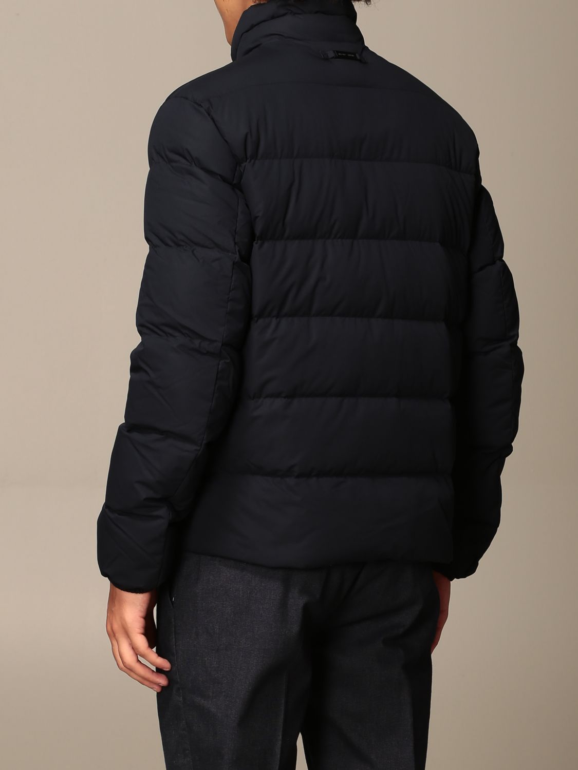 EMPORIO ARMANI: quilted down jacket - Blue | Jacket Emporio Armani ...