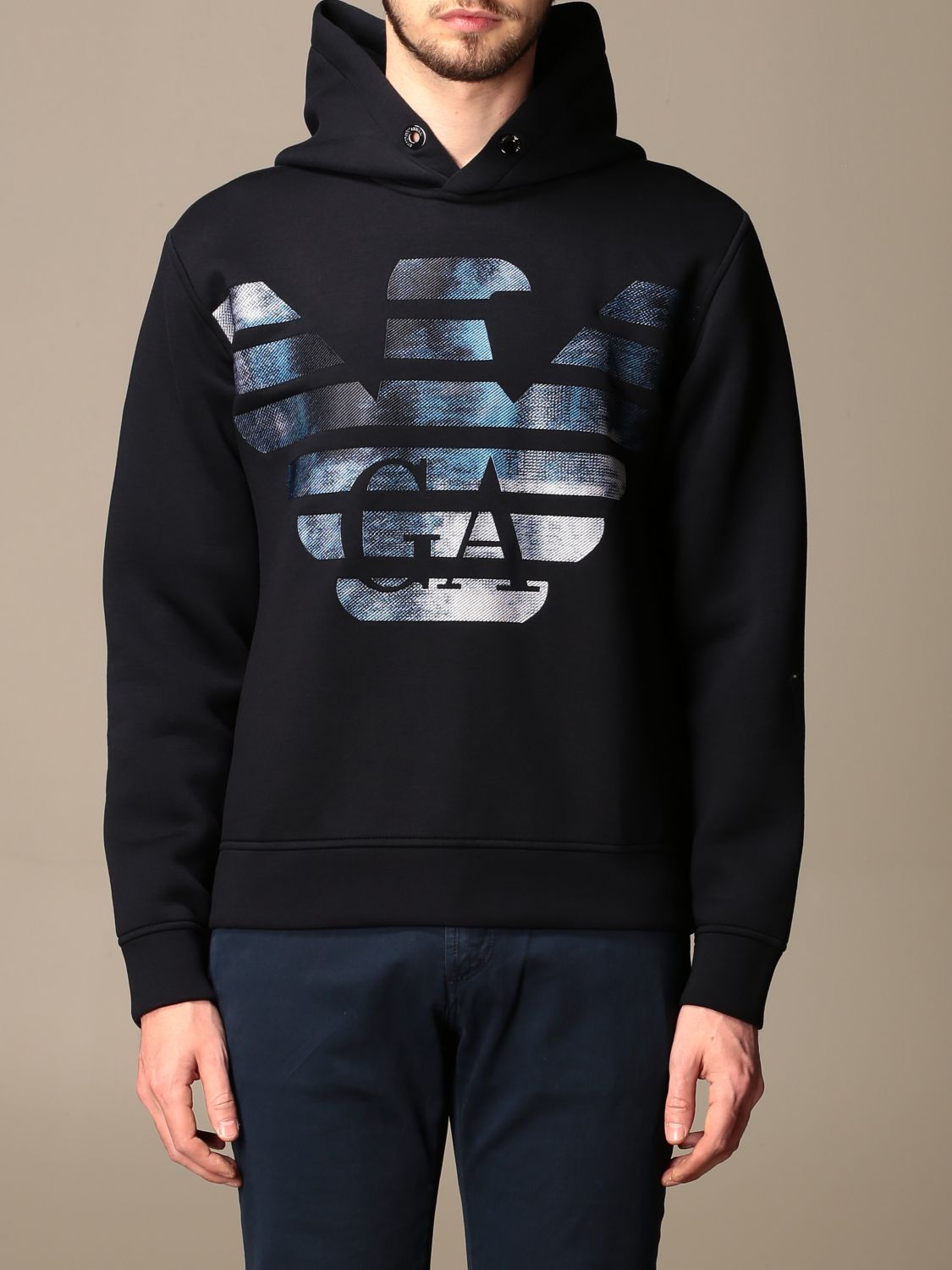 EMPORIO ARMANI: sweatshirt for men - Blue | Emporio Armani sweatshirt ...