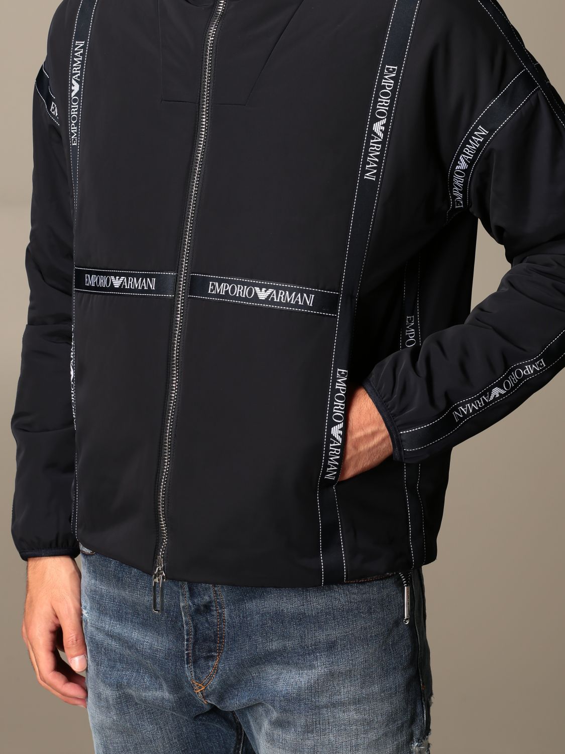 Emporio Armani Outlet: jacket with logoed bands | Jacket Emporio Armani ...