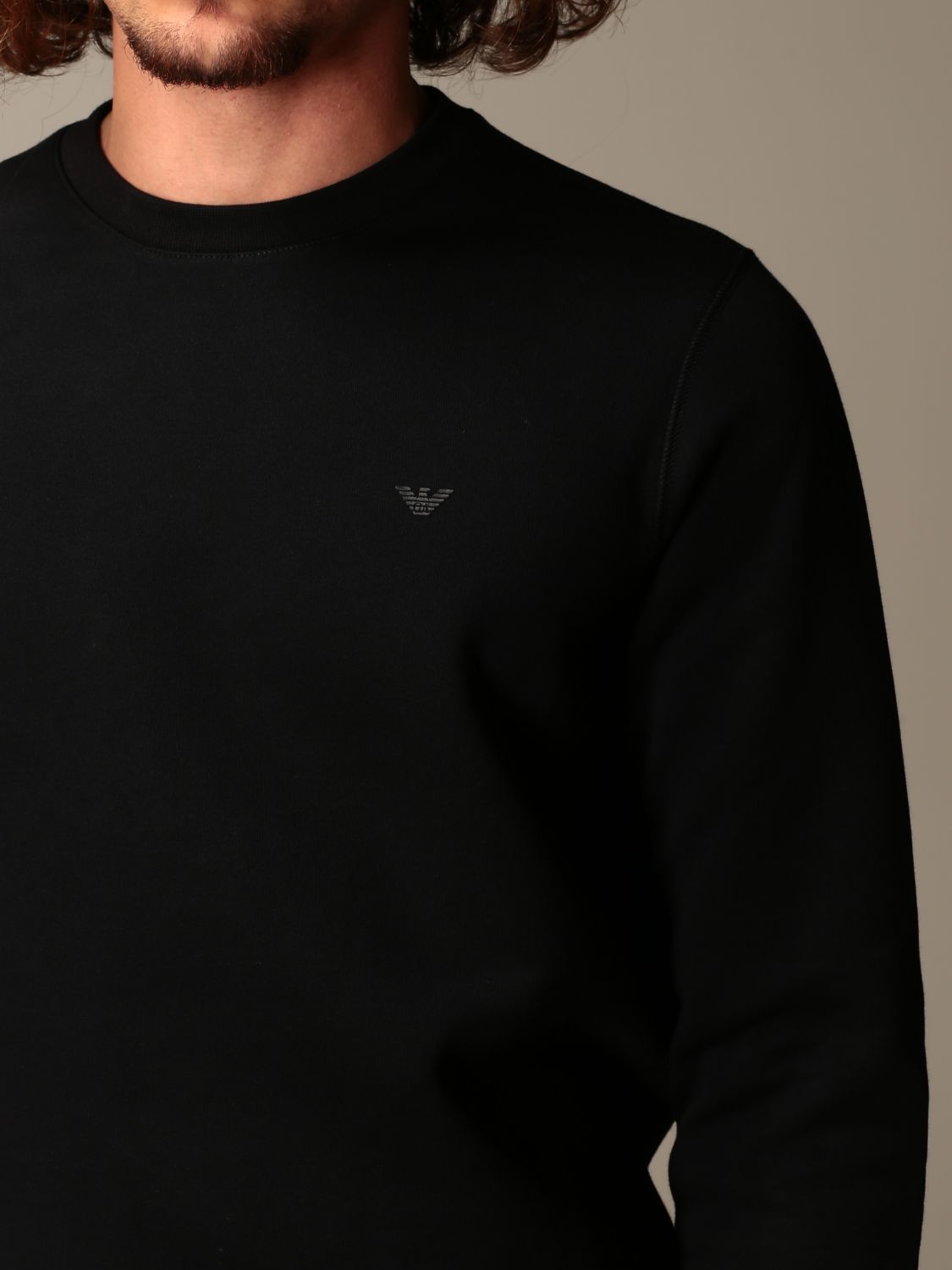 Emporio Armani Outlet: sweater in cotton blend with logo | Sweatshirt ...