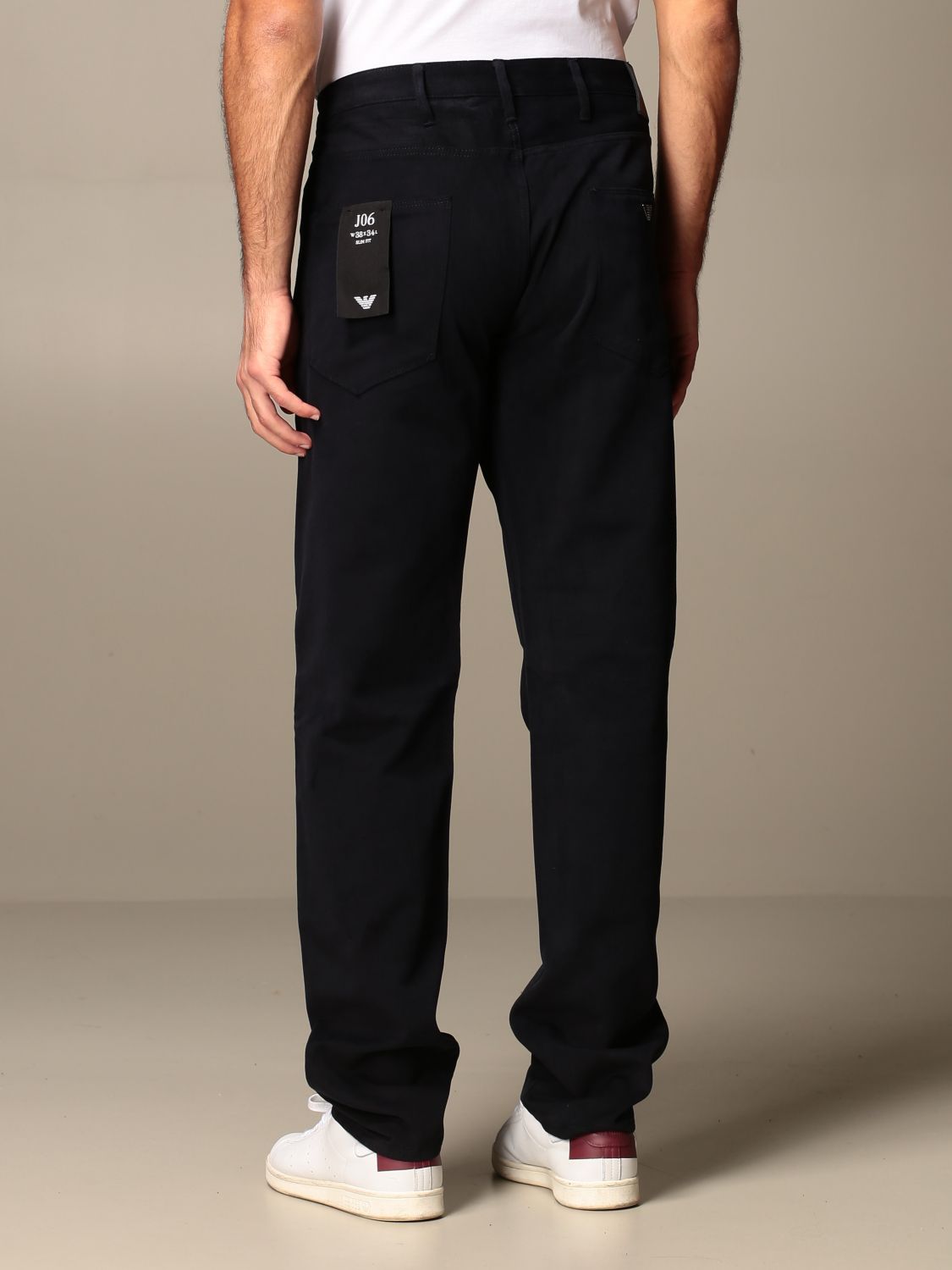 Emporio Armani Outlet: trousers in soft cotton twill | Pants Emporio ...