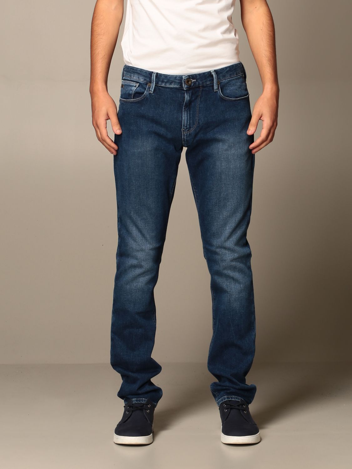 Emporio Armani Outlet: jeans used stretch denim Denim | Emporio Armani 6H1J06 1DL6Z on GIGLIO.COM