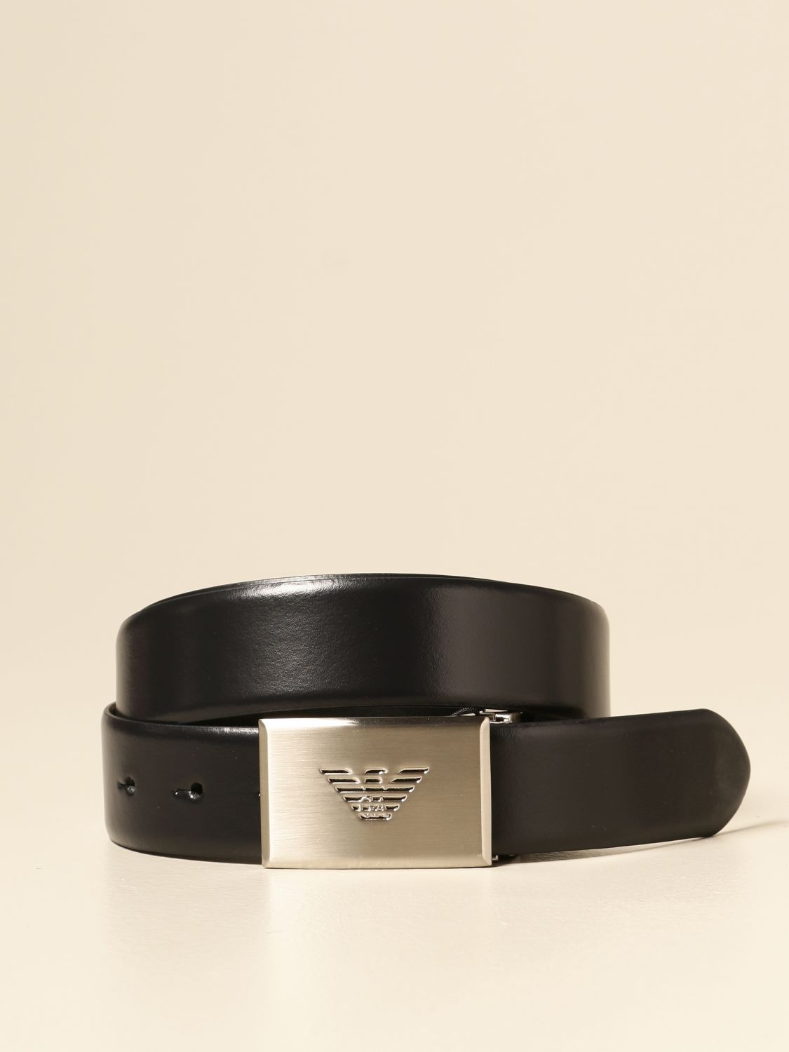 EMPORIO ARMANI: Reversible belt in two-tone smooth calfskin | Belt ...