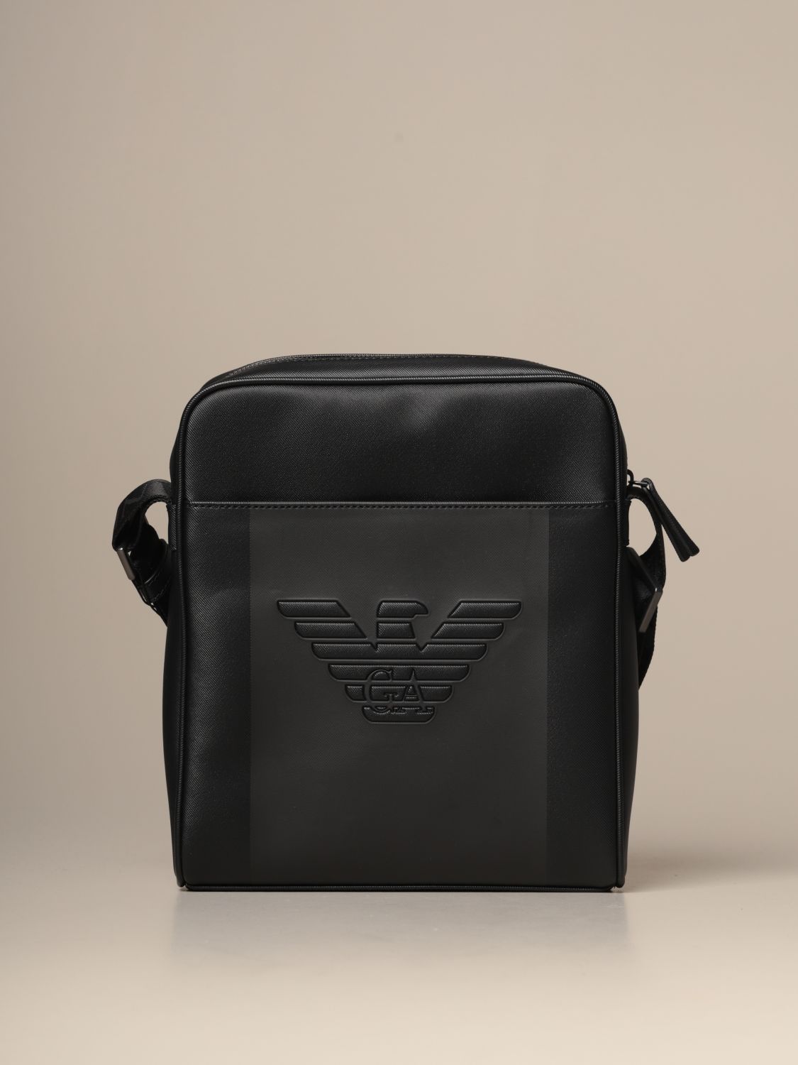 EMPORIO ARMANI: bag in saffiano synthetic leather - Black | Emporio Armani  shoulder bag Y4M155 YFE6J online on 