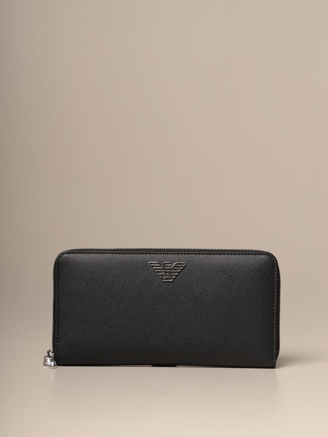 EMPORIO ARMANI: wallet in synthetic leather with logo - Black | Emporio  Armani wallet Y4R169 YLA0E online on 