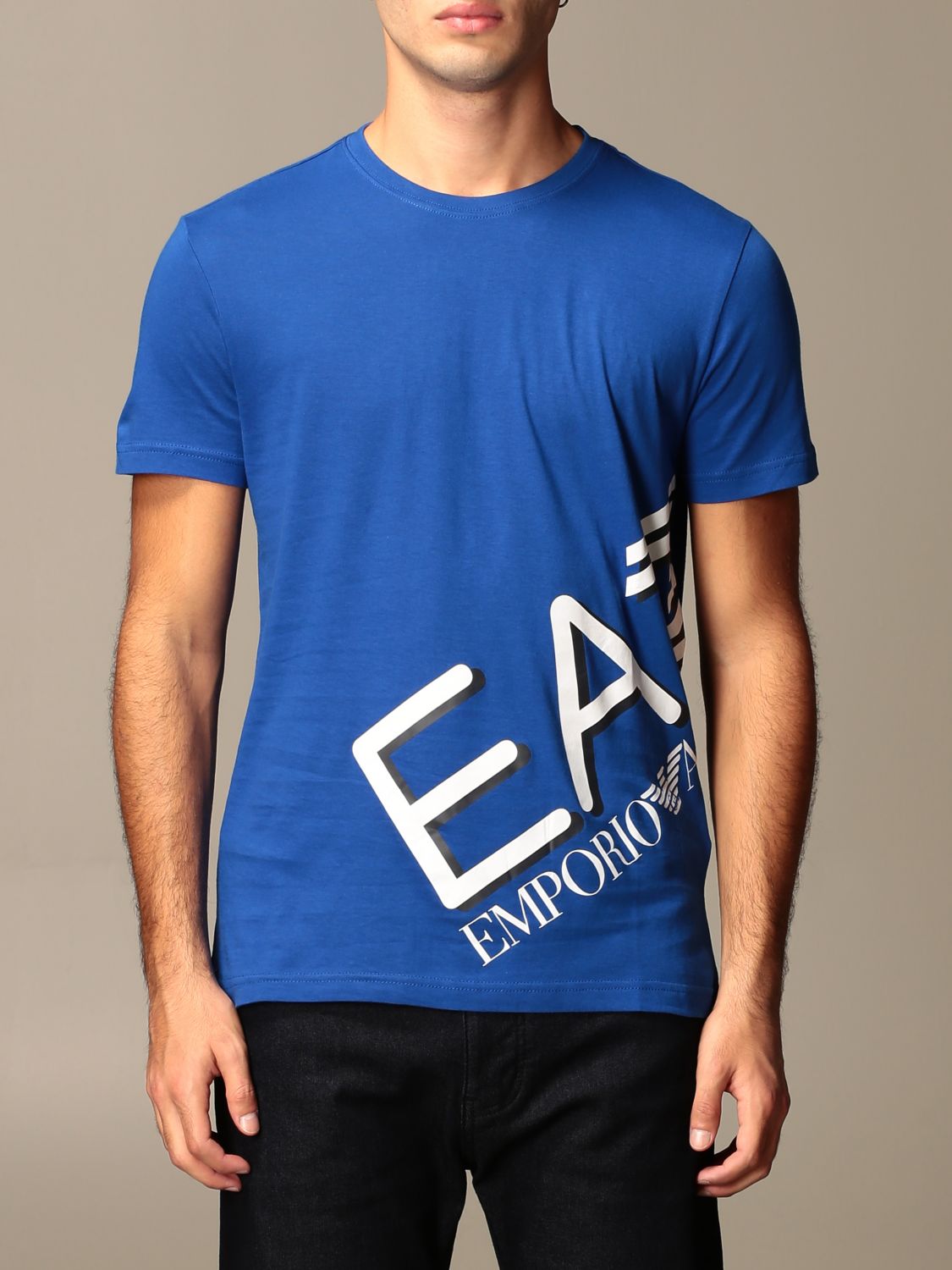 Ea7 Outlet: cotton t-shirt with printed logo | T-Shirt Ea7 Men Royal ...