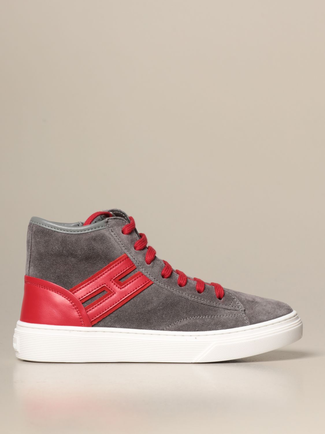 indre Oxide Nerve Hogan Outlet: H340 suede and leather sneakers | Shoes Hogan Kids Grey |  Shoes Hogan HXC3400K371 HB9 GIGLIO.COM