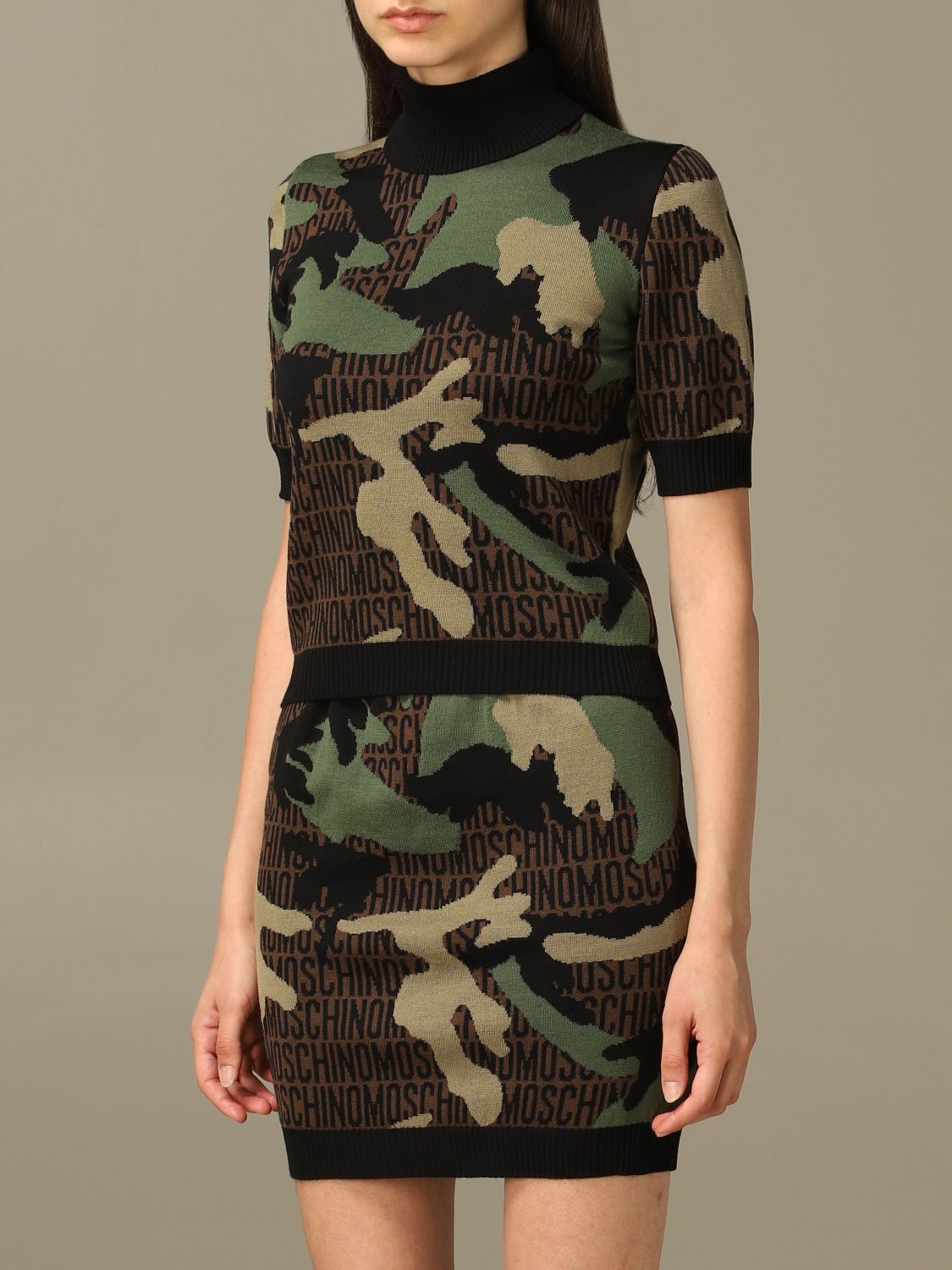 moschino camo jumper