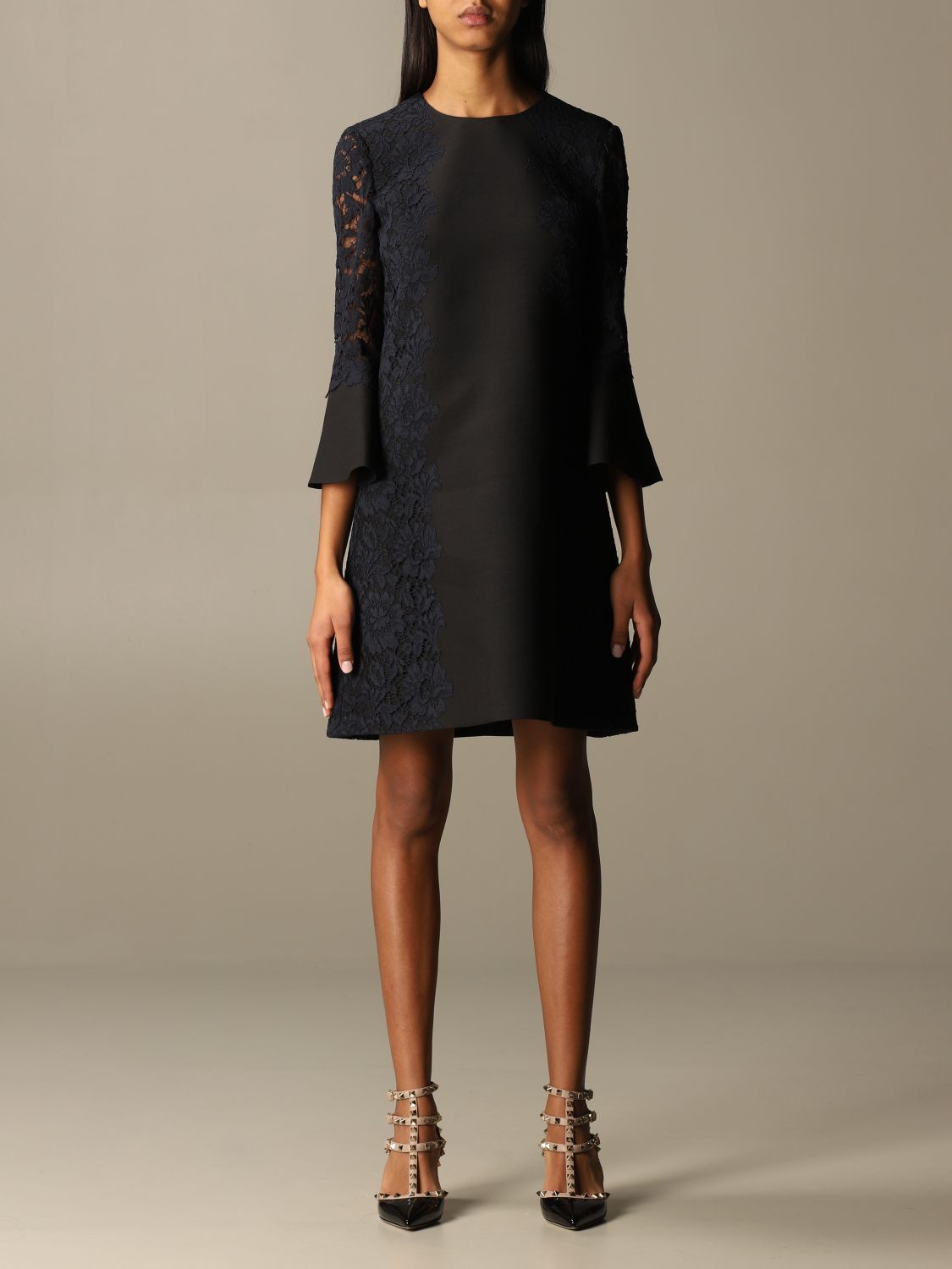VALENTINO: | Dress Women Black | Dress Valentino UB3VAAY5 360 GIGLIO.COM