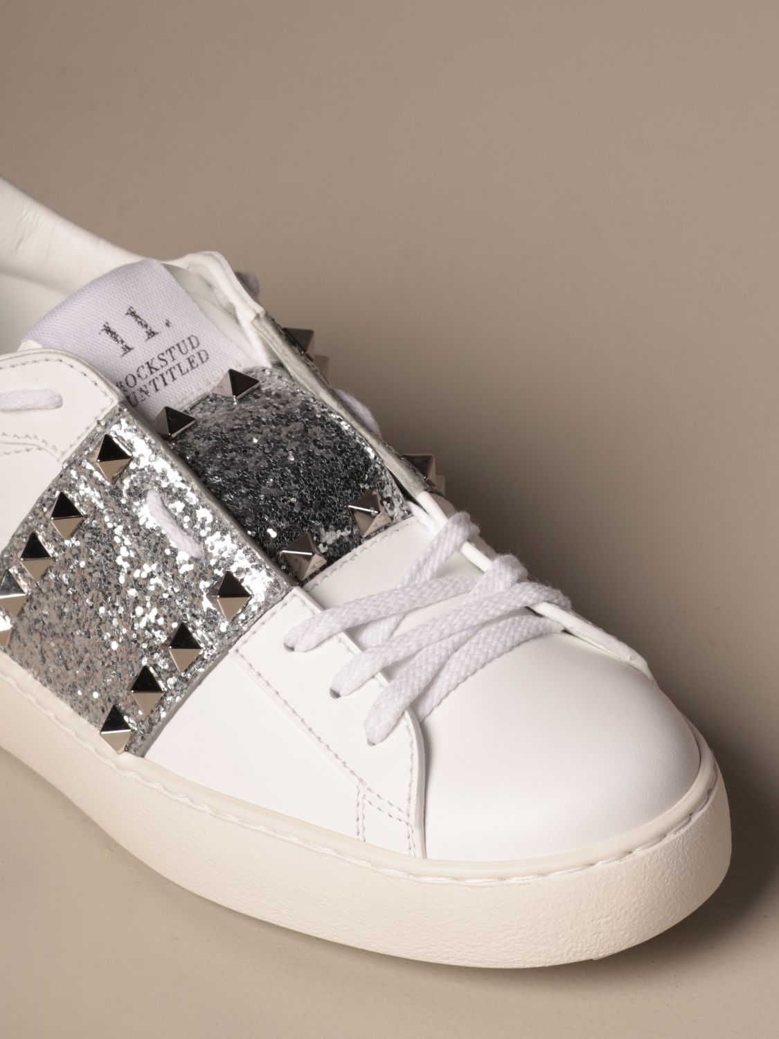 valentino white sneakers with studs