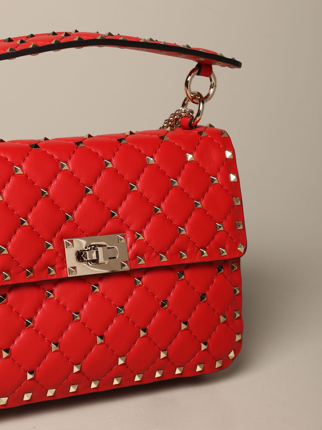 VALENTINO GARAVANI: Rockstud Spike micro leather bag - Red  Valentino  Garavani mini bag UW2B0G36 NAP online at