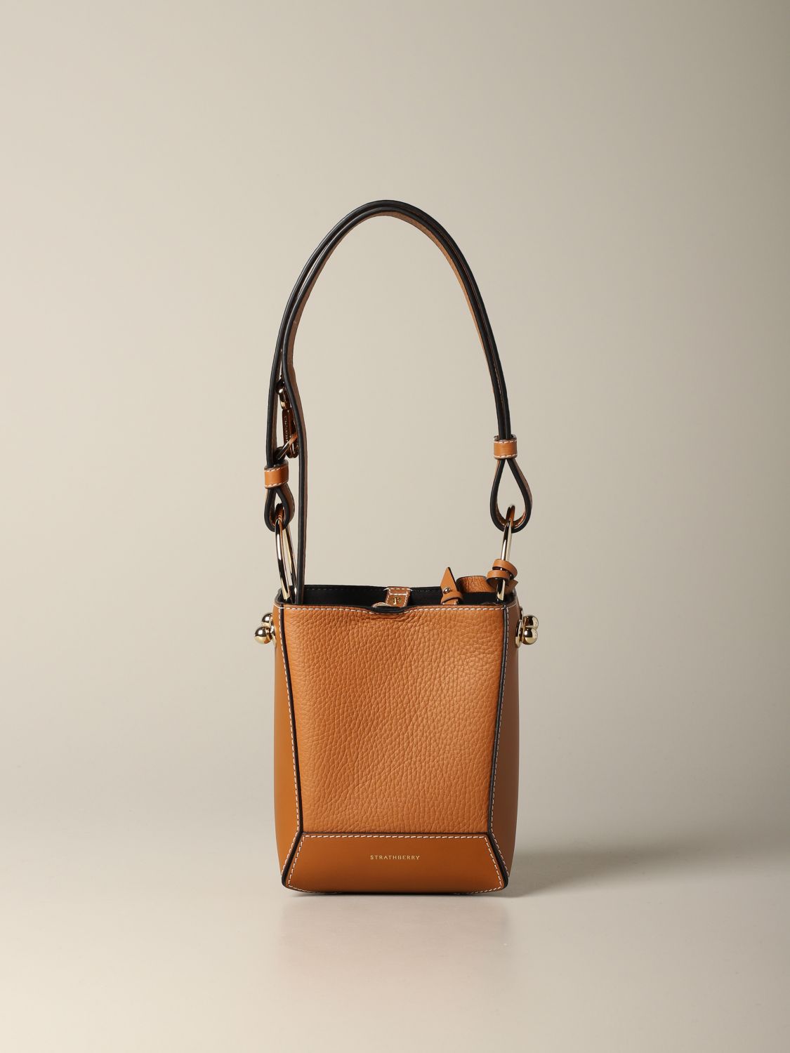 Strathberry Lana Nano Bucket Bag In Brown