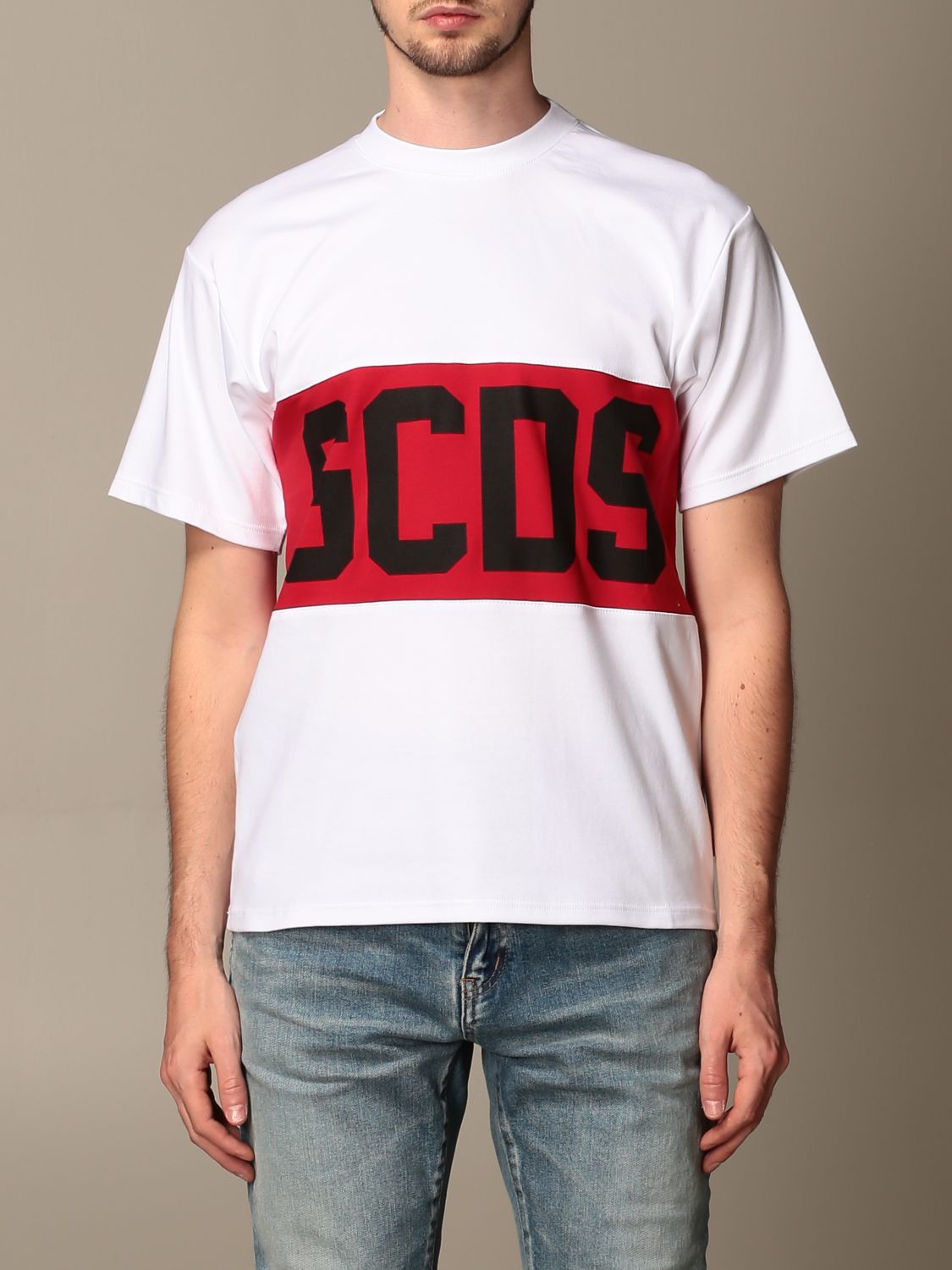 Gcds Outlet: t-shirt for men - White | Gcds t-shirt CC94M021014 online ...